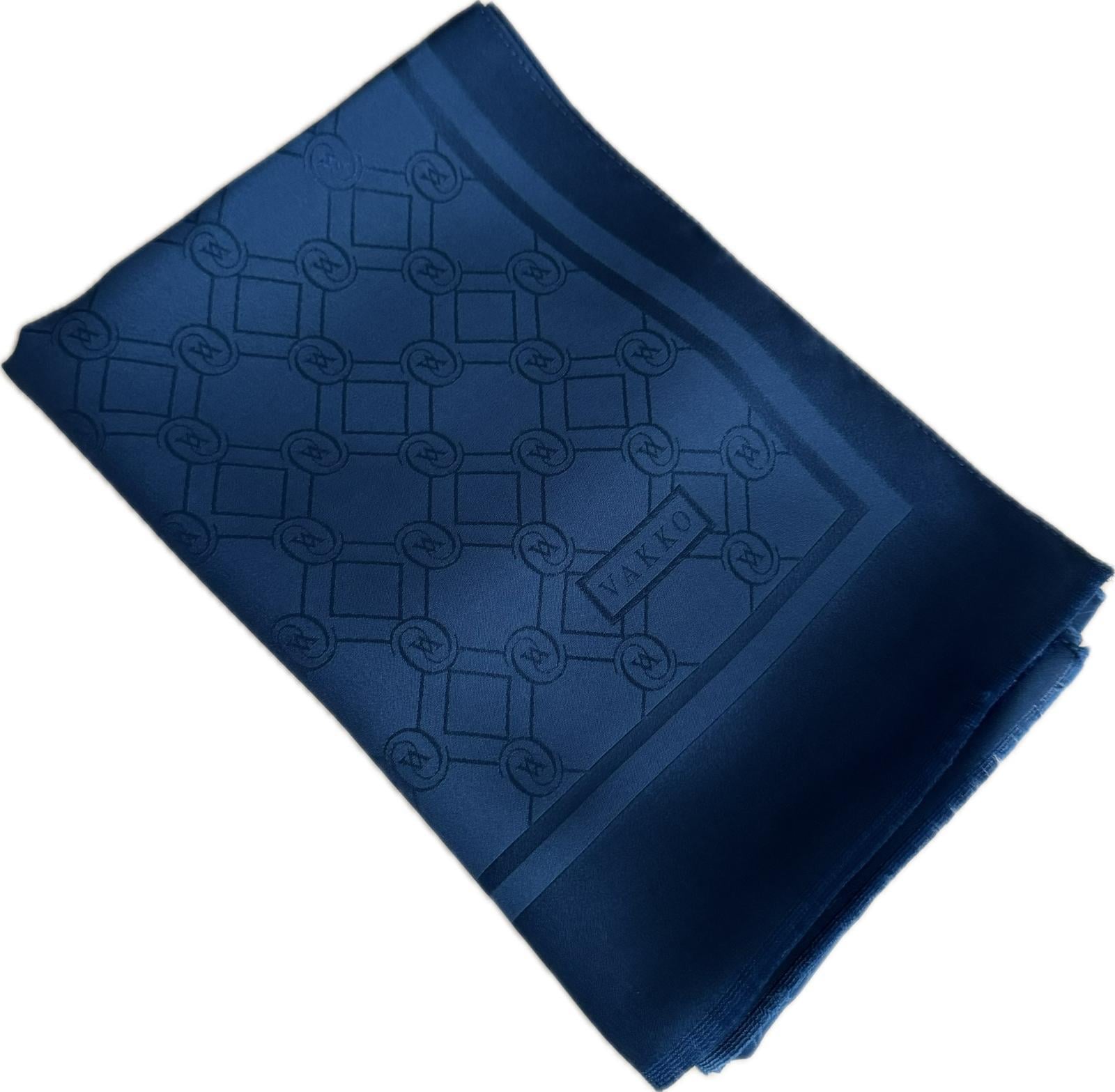Vakko Özel Seri Monogram Jakarlı Şal 40830-Saks