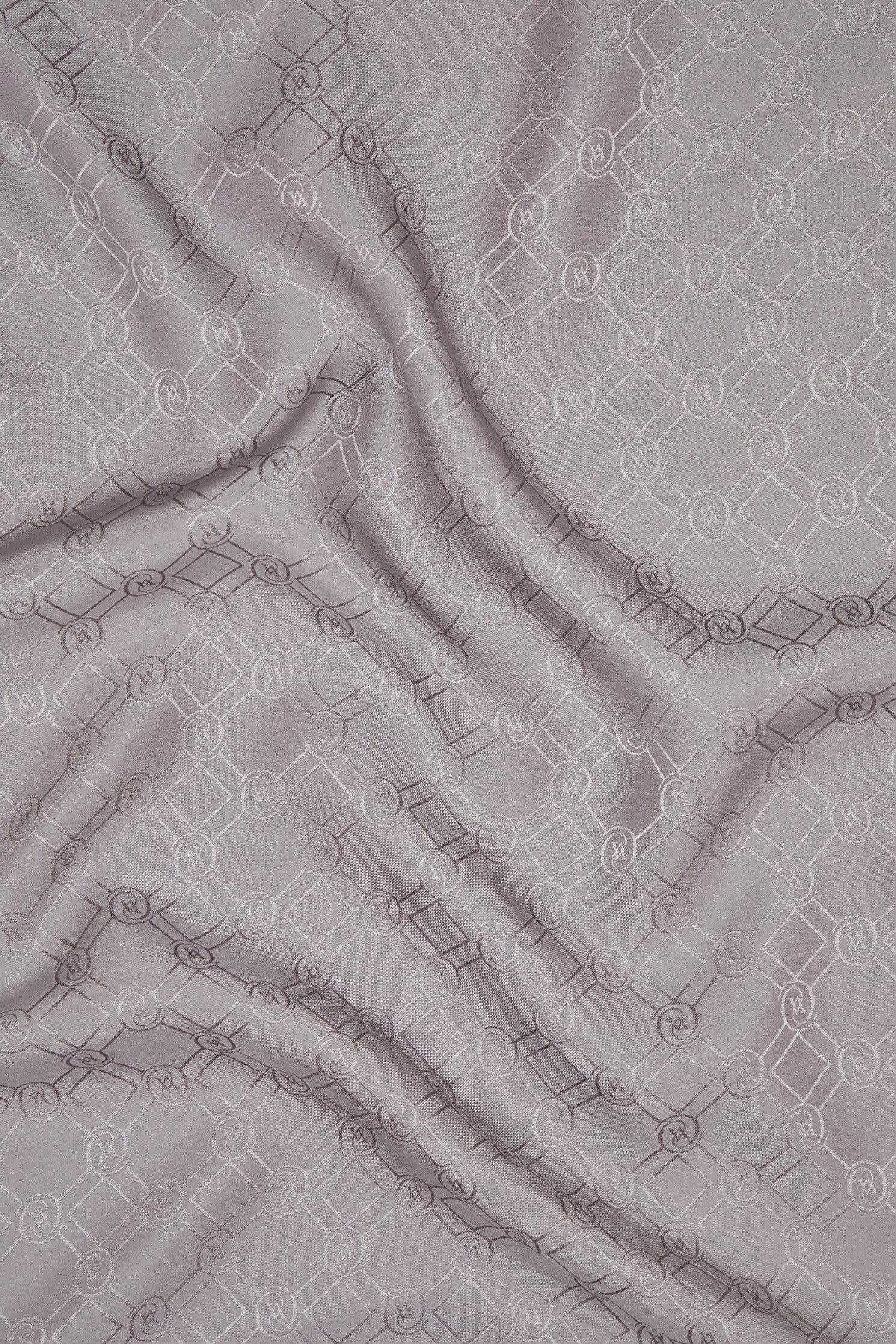 Vakko Özel Seri Monogram Jakarlı Şal 40830-Gri