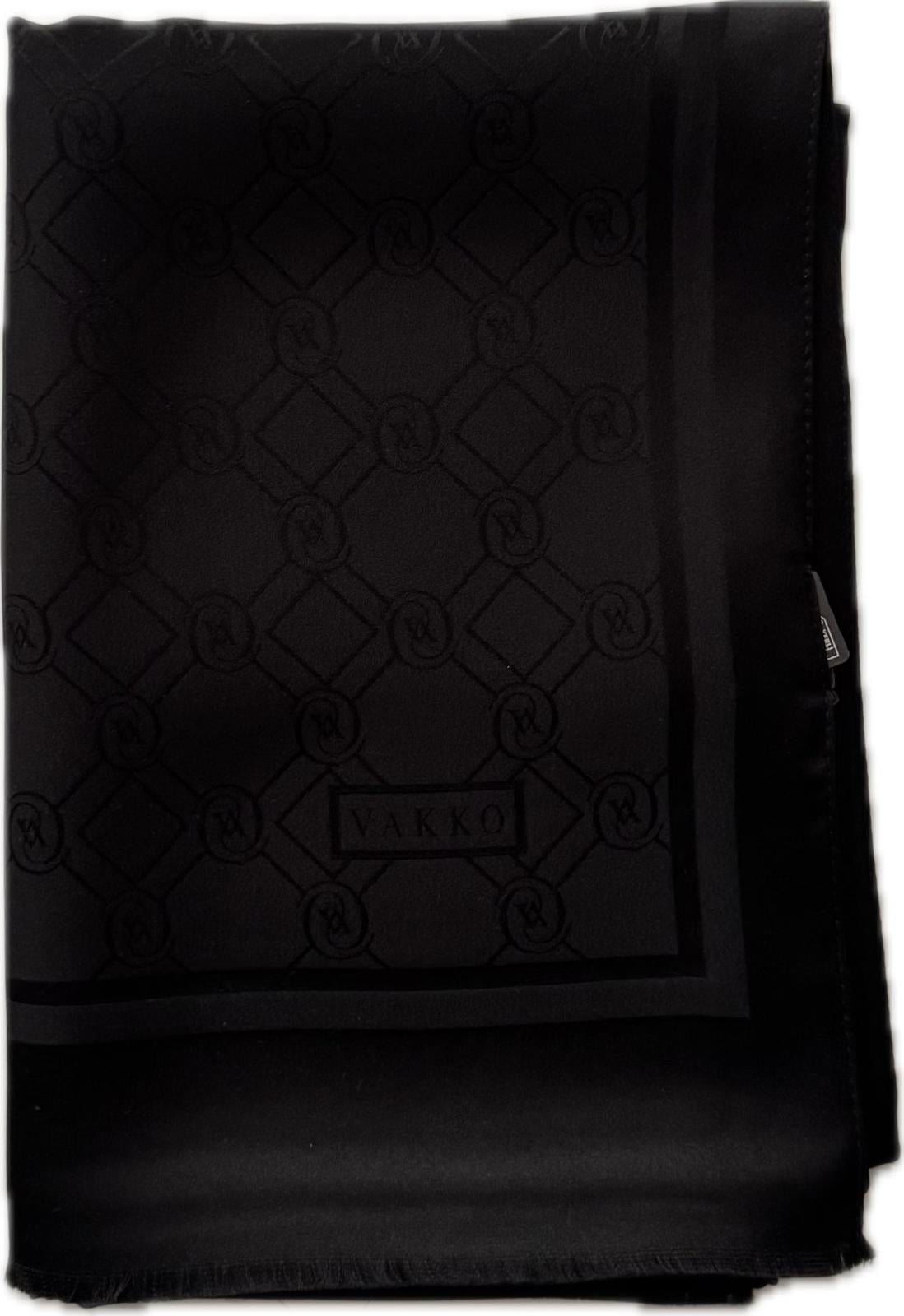 Vakko Özel Seri Monogram Jakarlı Şal 40830-Siyah