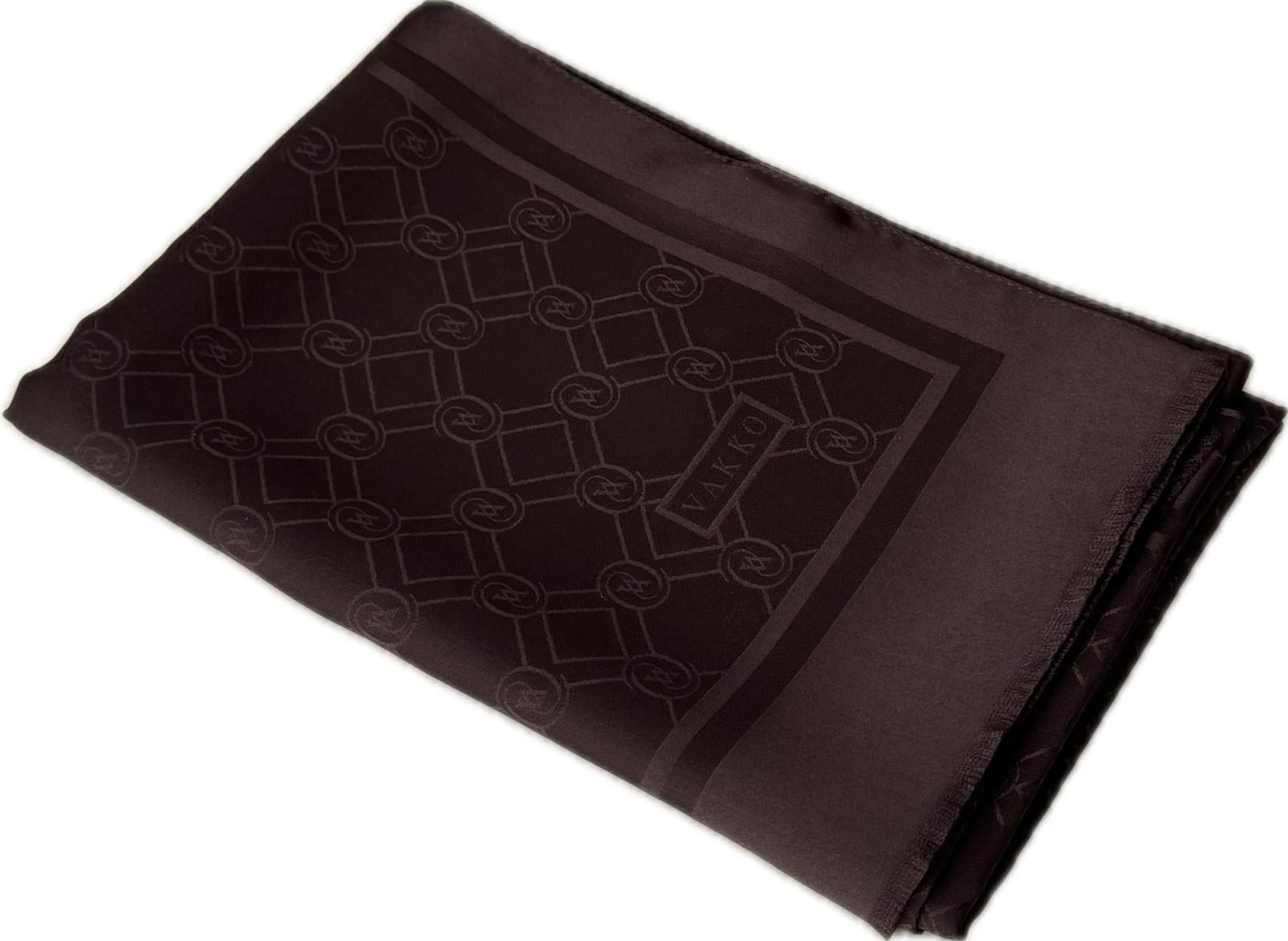 Vakko Özel Seri Monogram Jakarlı Şal 40830-Kahve