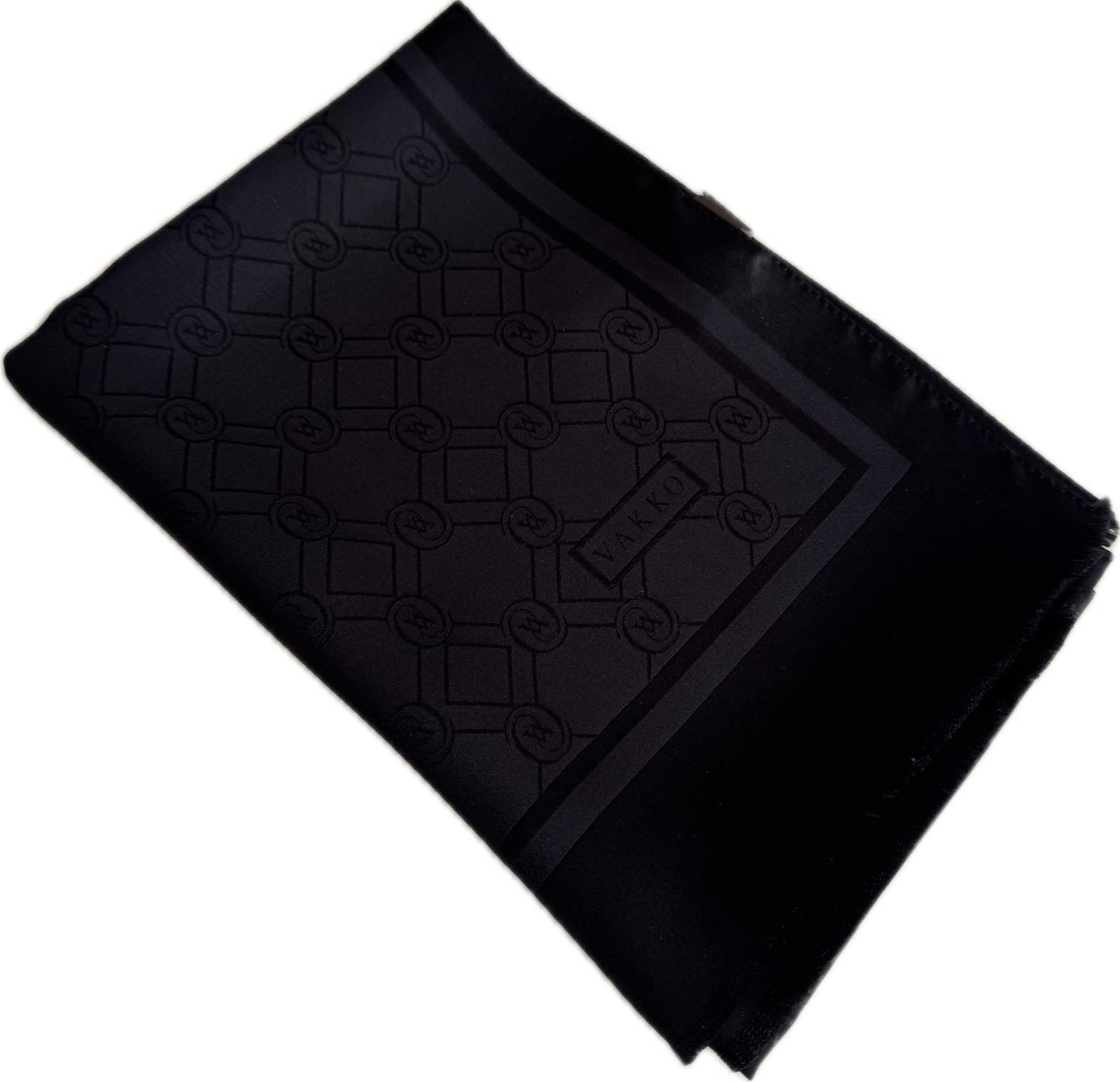 Vakko Özel Seri Monogram Jakarlı Şal 40830-Lacivert