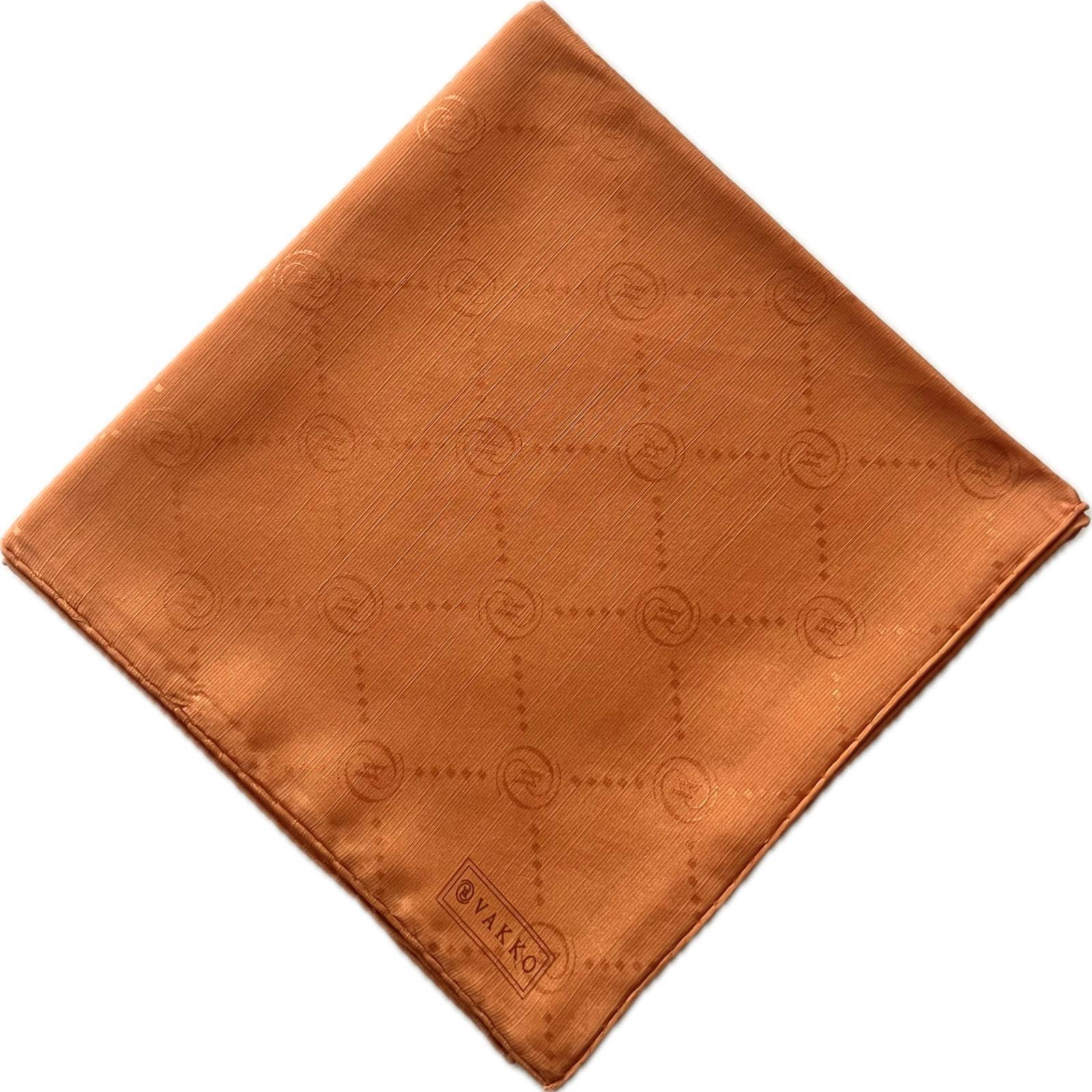 Vakko Pamuk İpek Monogram Eşarp 3001126-Kiremit
