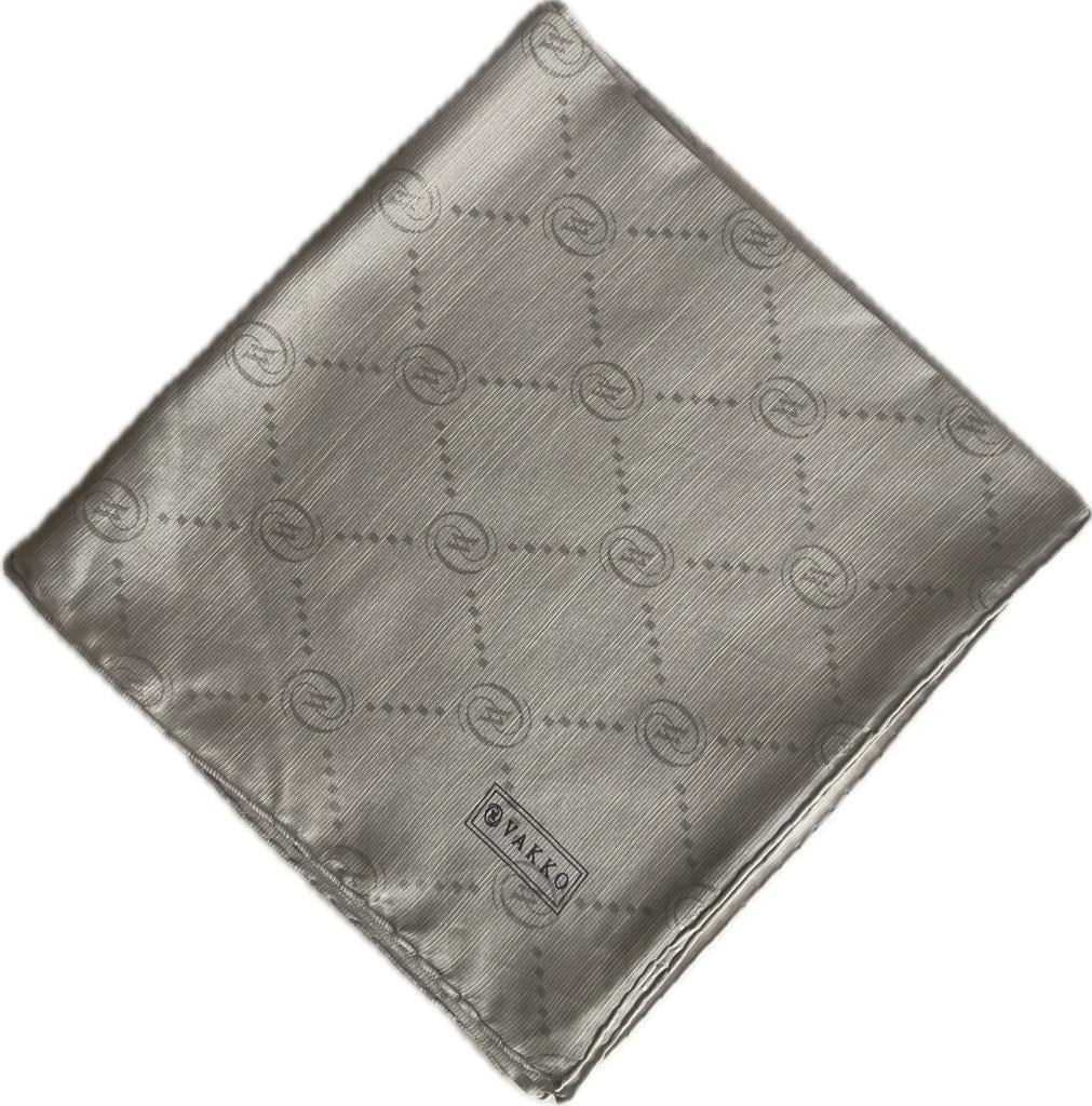 Vakko Pamuk İpek Monogram Eşarp 3001126-Gri