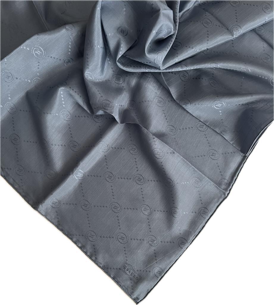 Vakko Pamuk İpek Monogram Eşarp 3001126-İndigo