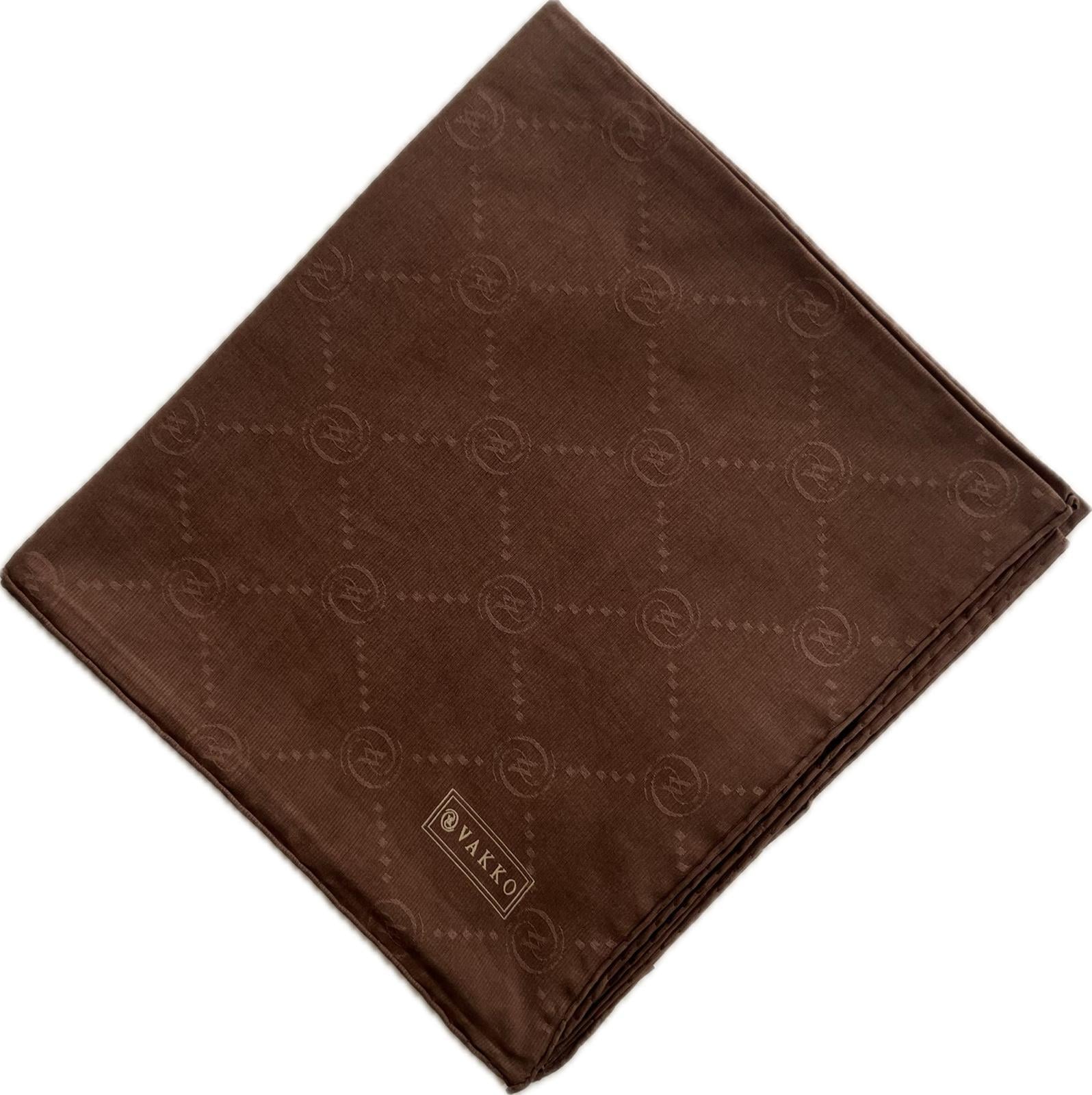 Vakko Pamuk İpek Monogram Eşarp 3001126-Kahve