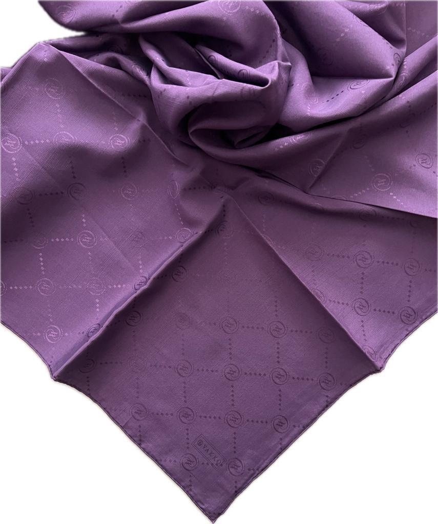 Vakko Pamuk İpek Monogram Eşarp 3001126-Mor