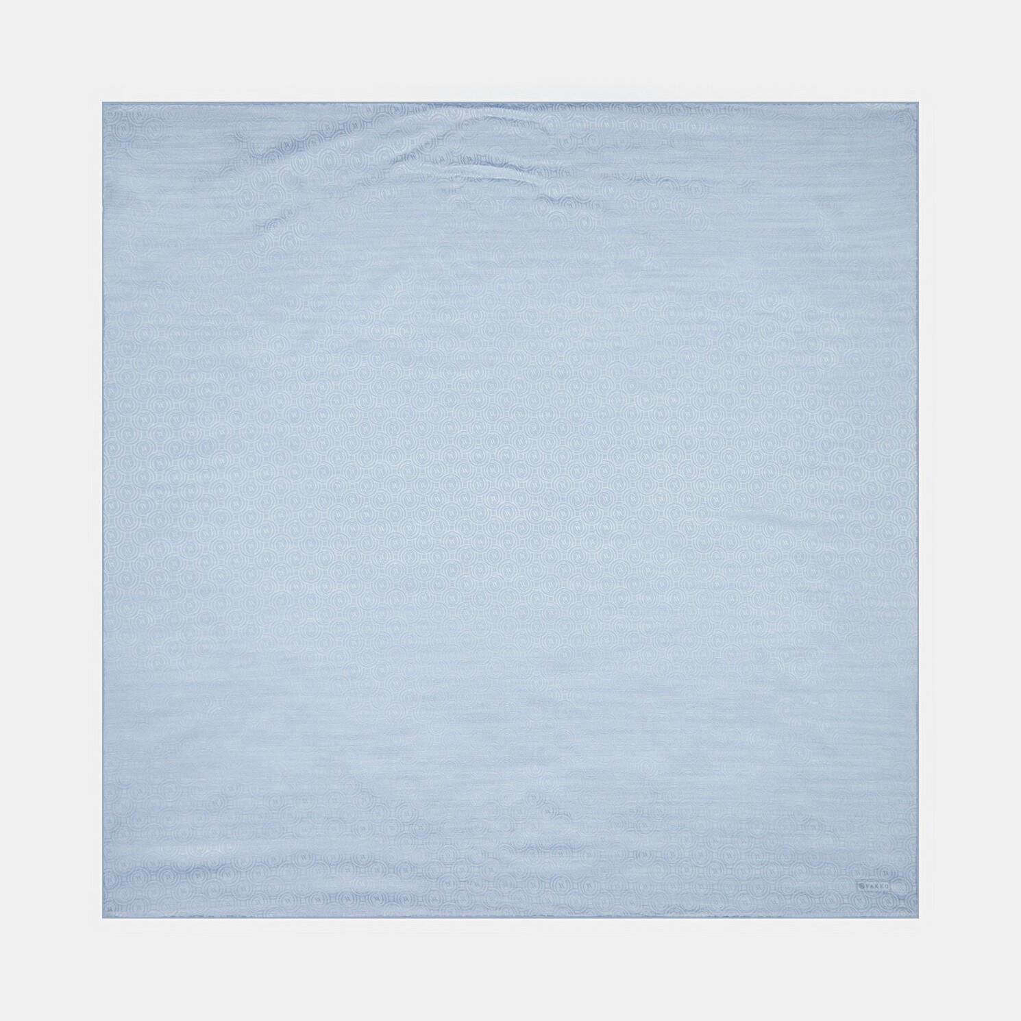 Vakko Pamuk İpek Monogram Eşarp 41301-Buz Mavisi