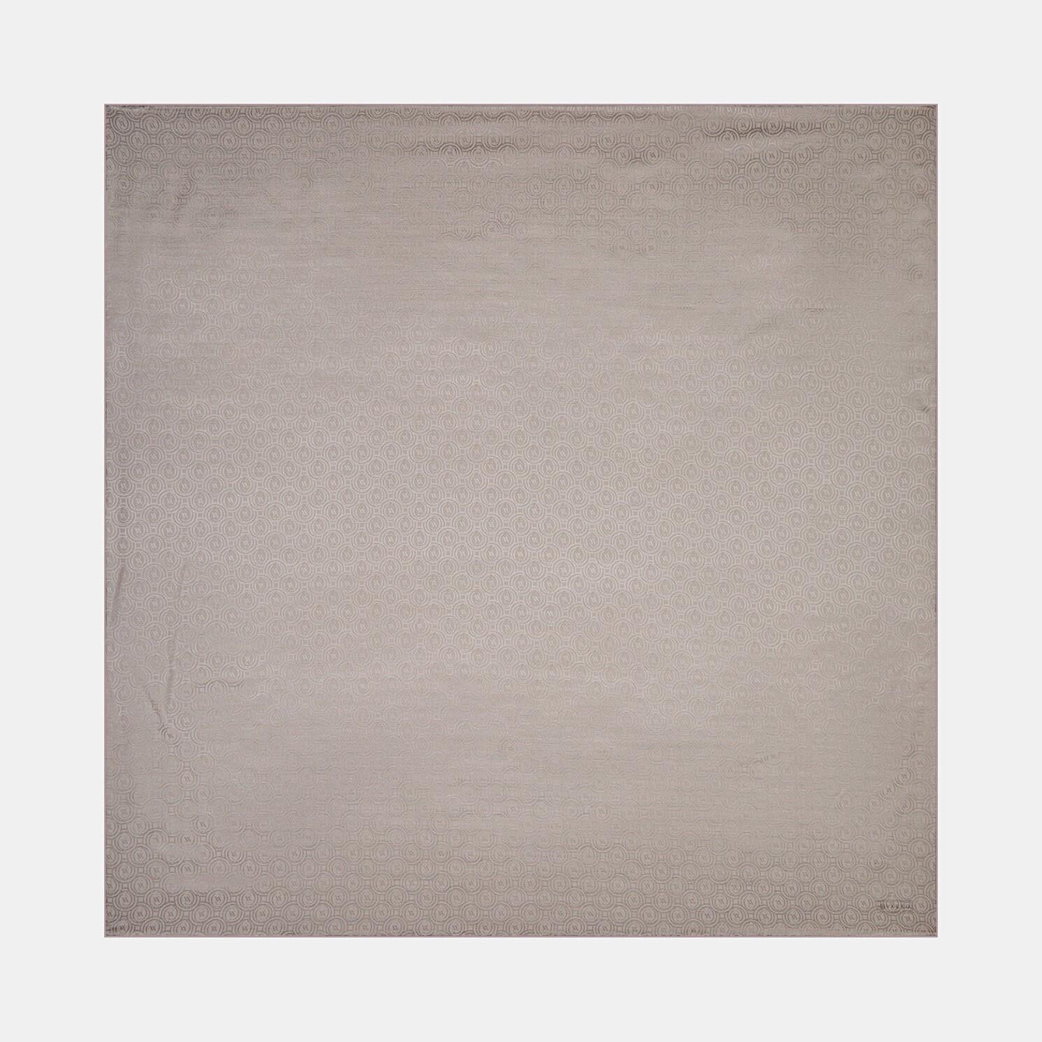 Vakko Pamuk İpek Monogram Eşarp 41301-Gri