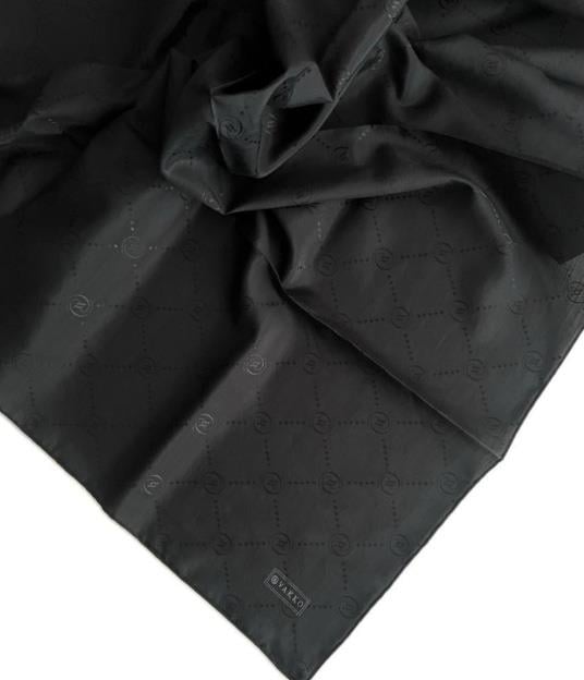 Vakko Pamuk İpek Monogram Eşarp 4132026-siyah