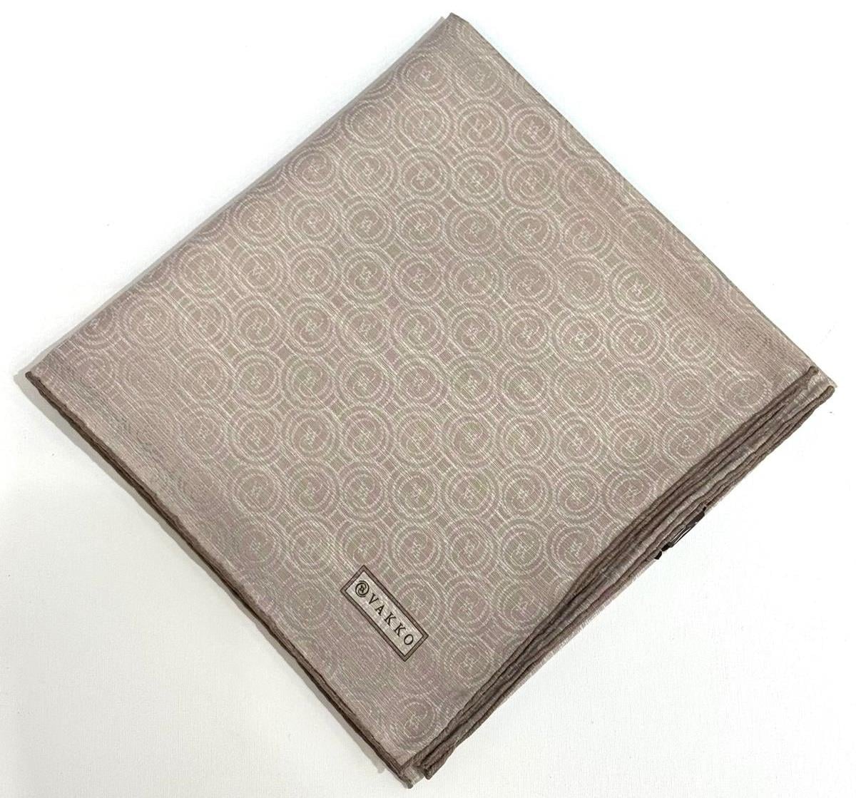 Vakko Pamuk İpek Monogram Eşarp 41727-vizon