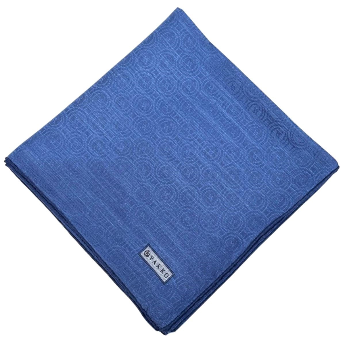 Vakko Pamuk İpek Monogram Eşarp 41727-Koyu Mavi
