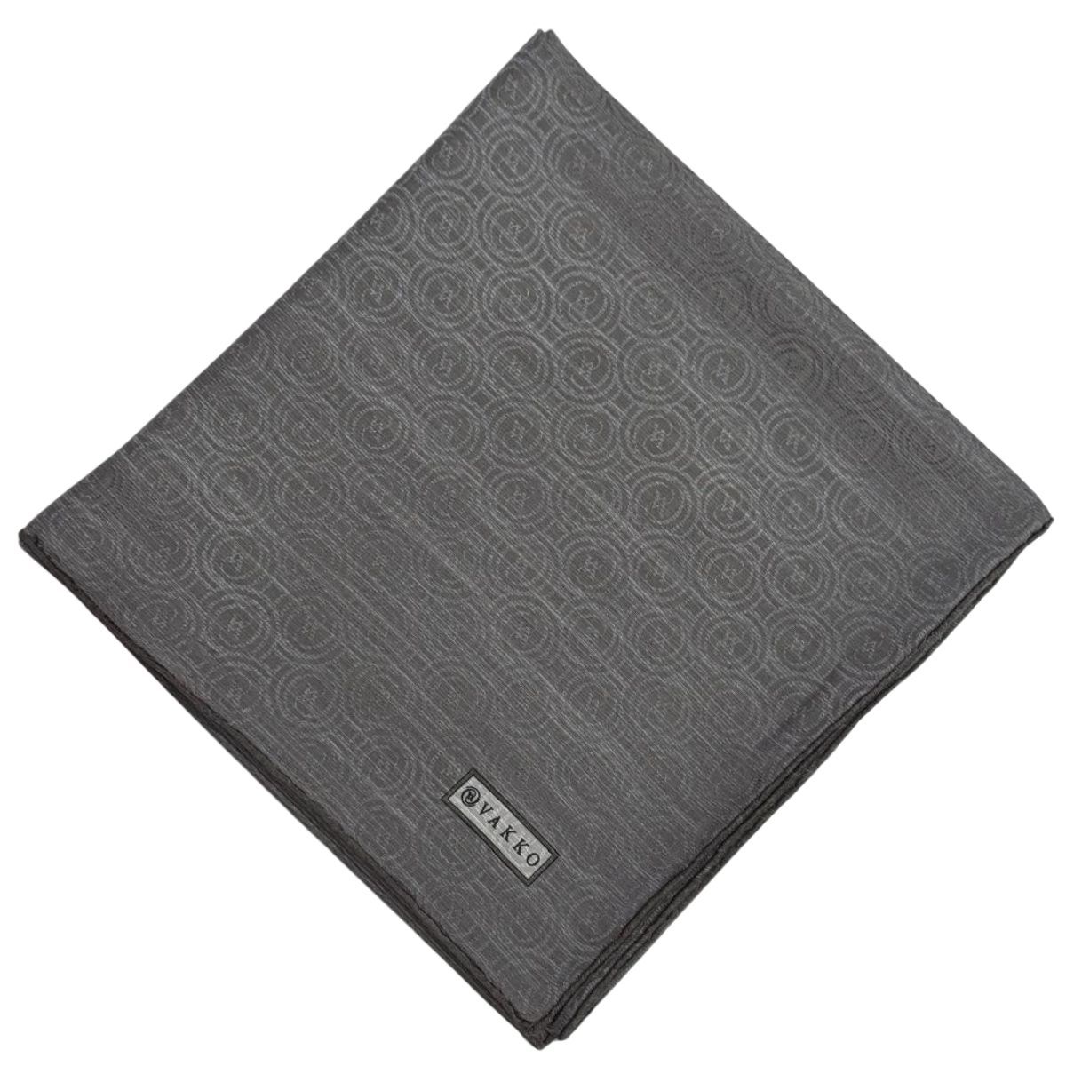 Vakko Pamuk İpek Monogram Eşarp 41727-Gri