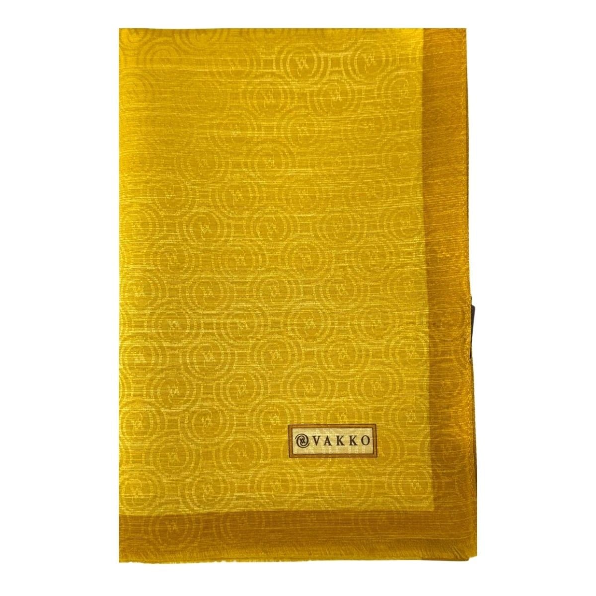 Vakko Pamuk İpek Monogram Şal 041728-Sarı
