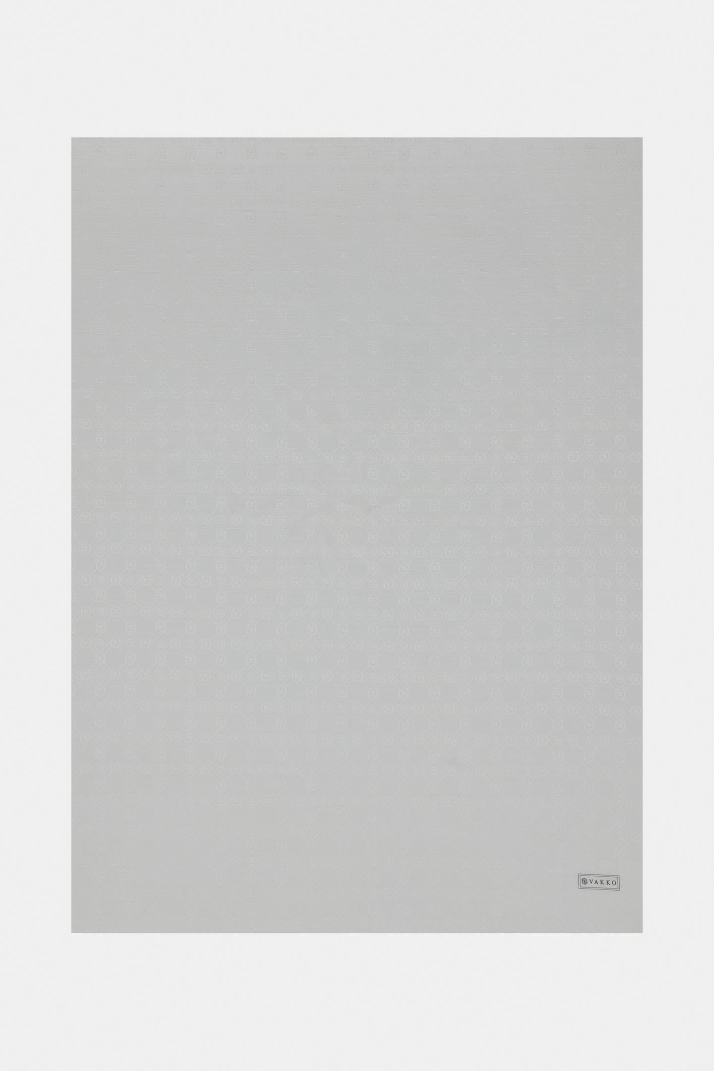 Vakko Pamuk İpek Monogram Şal 300116-Beyaz