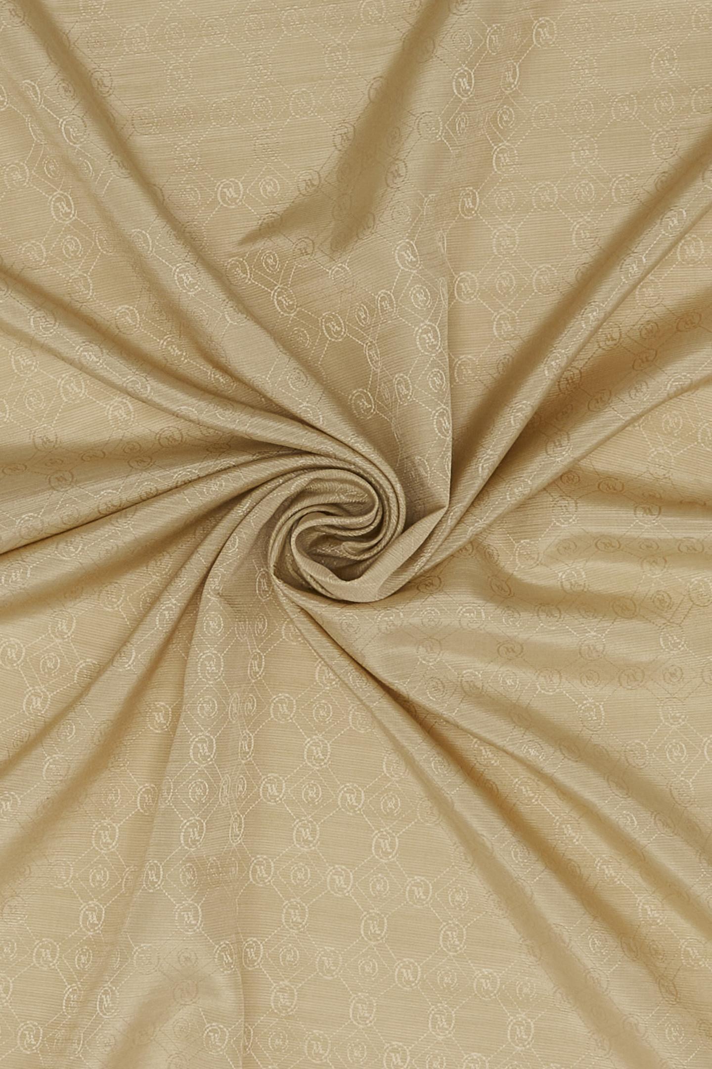 Vakko Pamuk İpek Monogram Şal 300116-Kum