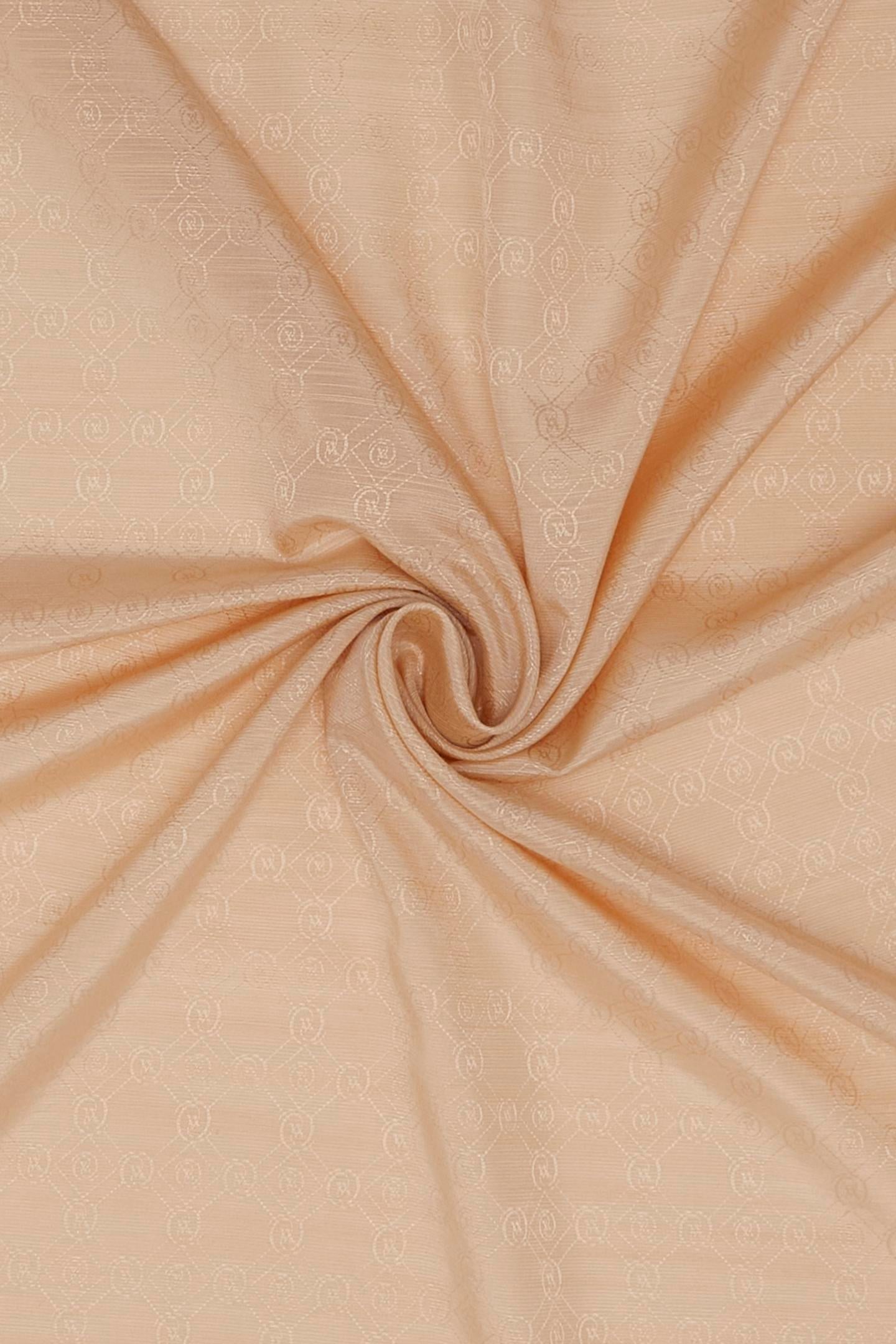 Vakko Pamuk İpek Monogram Şal 300116-Krem