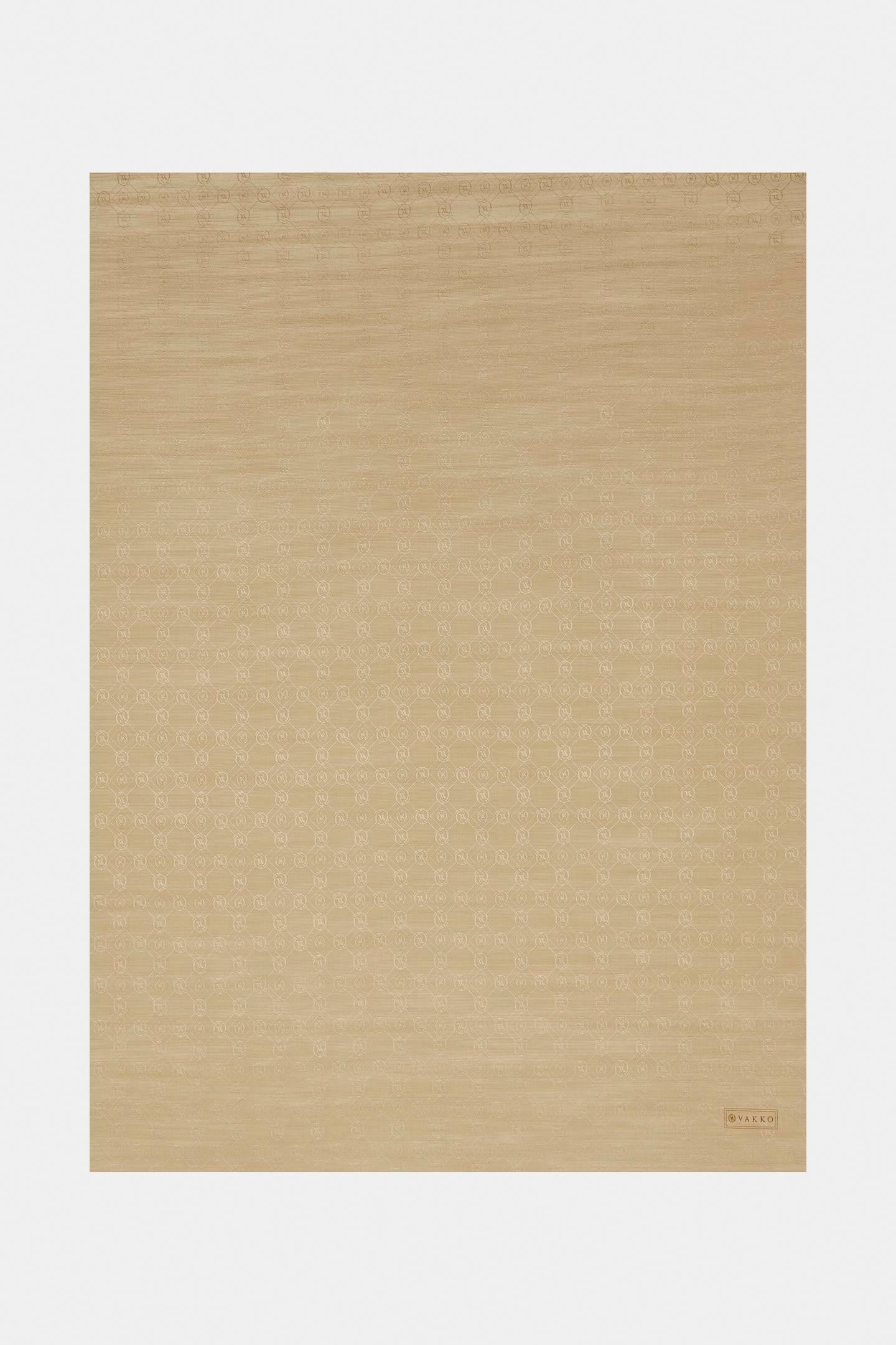 Vakko Pamuk İpek Monogram Şal 300116-Kum
