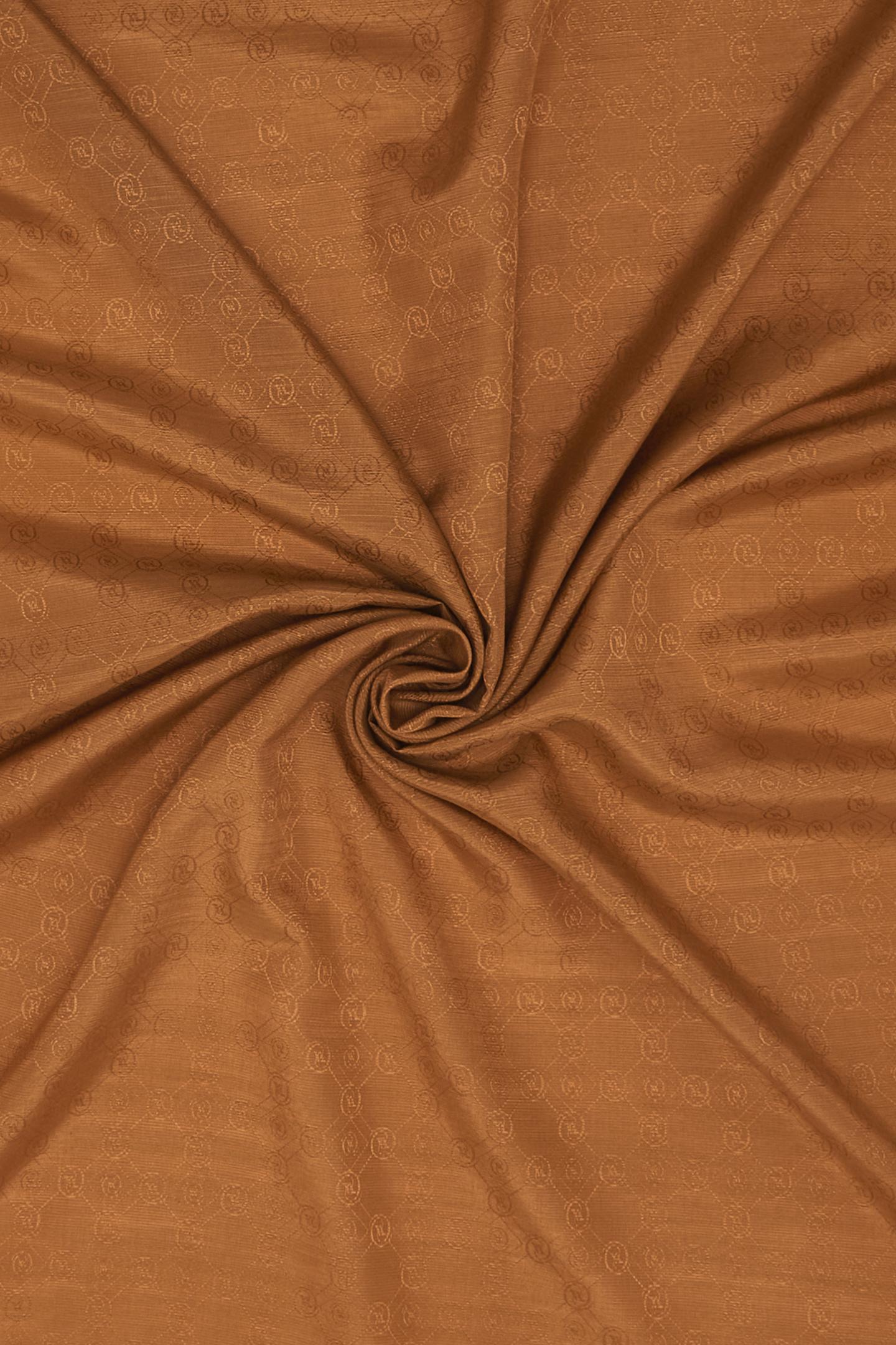 Vakko Pamuk İpek Monogram Şal 300116-Tarçın