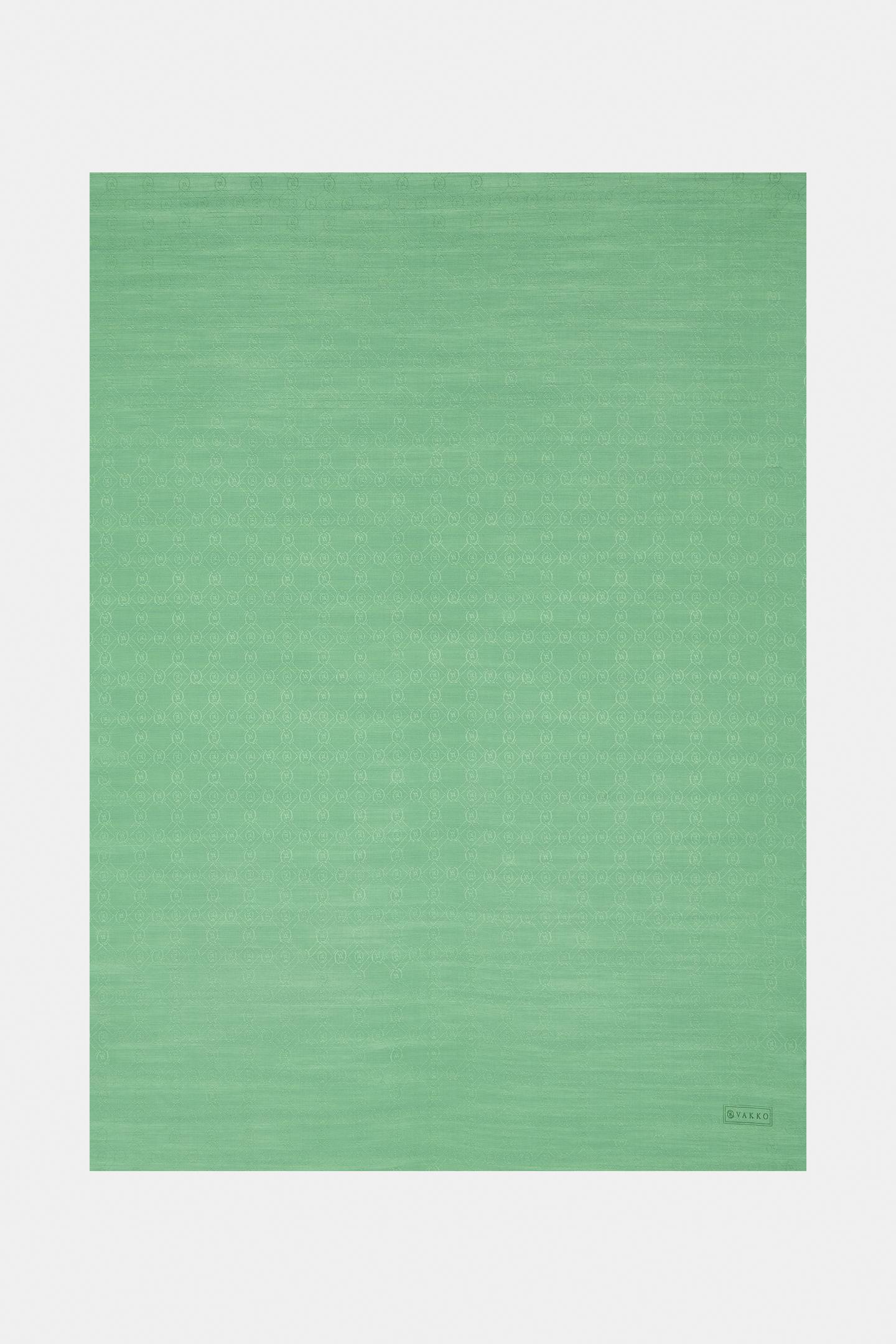 Vakko Pamuk İpek Monogram Şal 300116-Yeşil