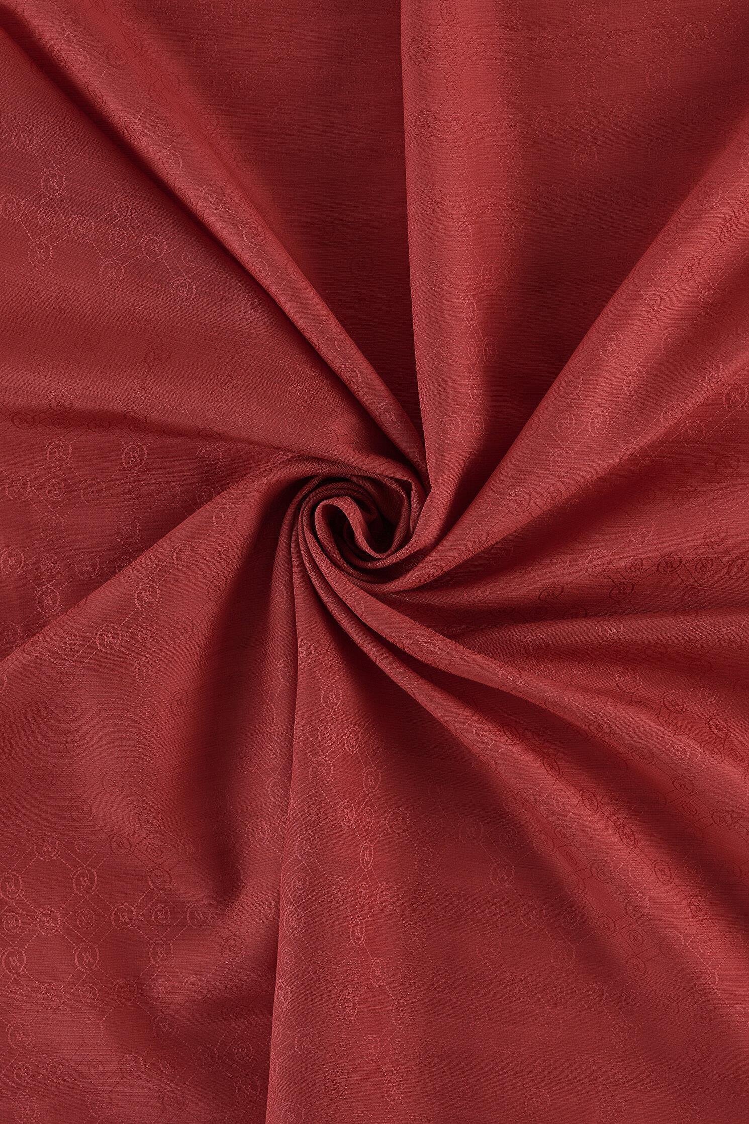 Vakko Pamuk İpek Monogram Şal 40752-Bordo