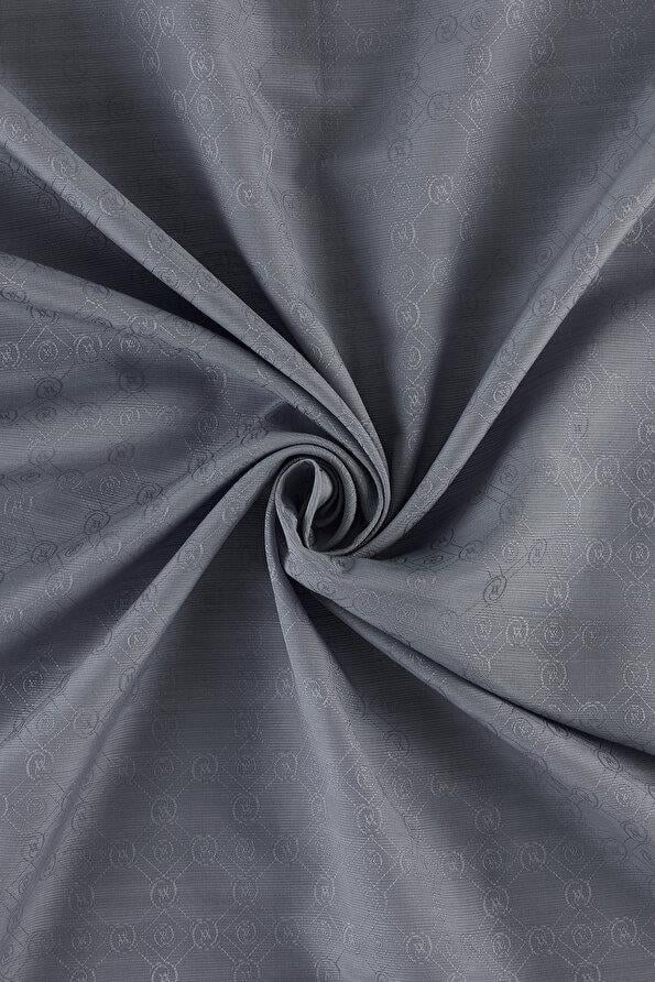Vakko Pamuk İpek Monogram Şal 40752-Gri