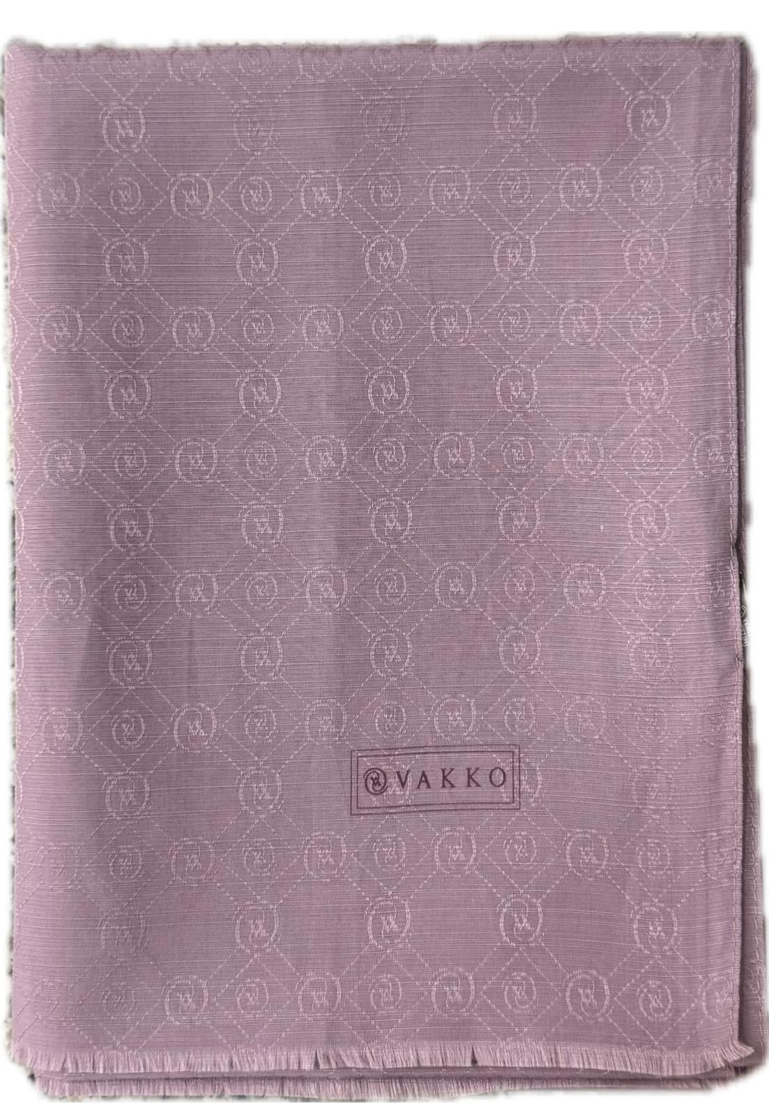 Vakko Pamuk İpek Monogram Şal 40752-Lila