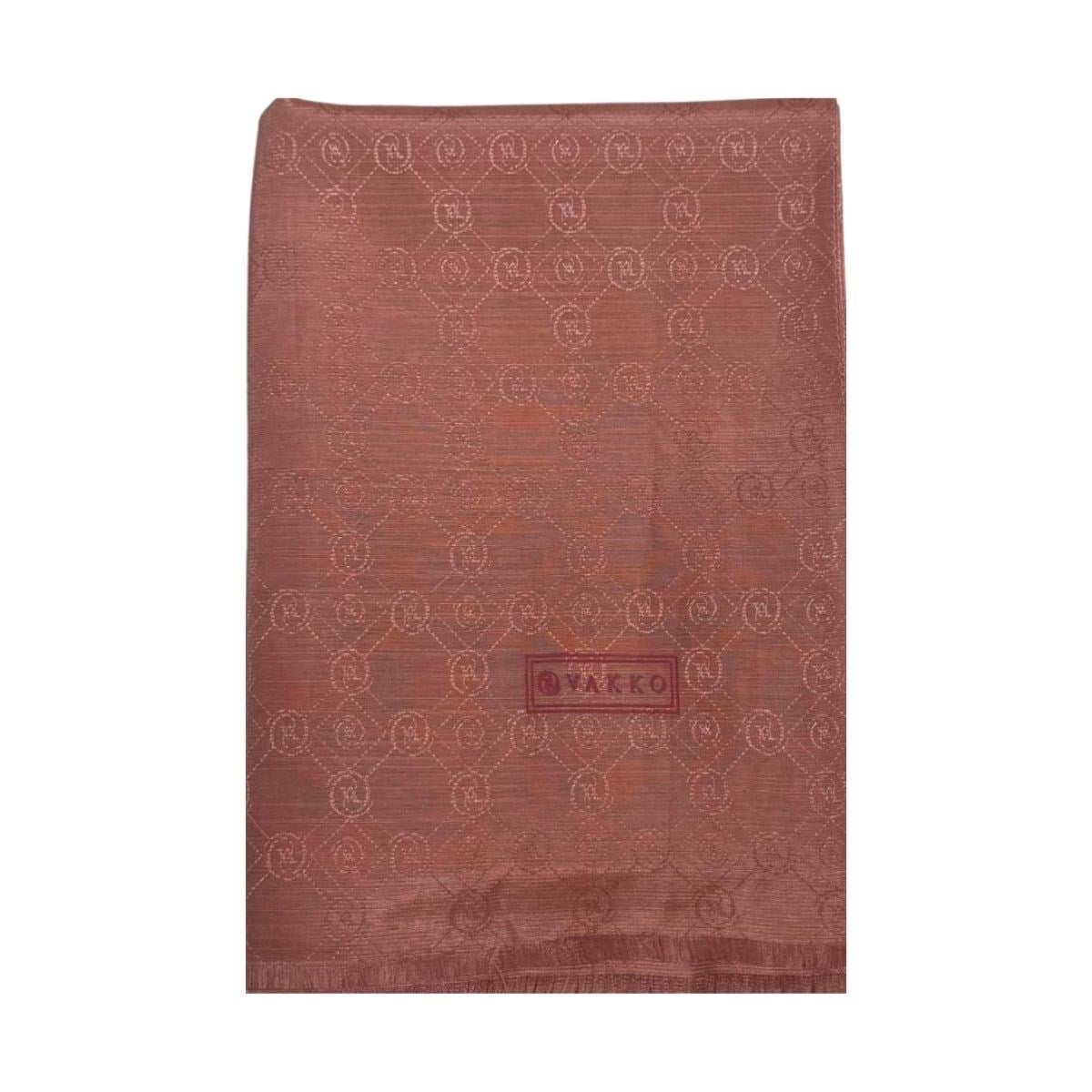 Vakko Pamuk İpek Monogram Şal 40752-pudra