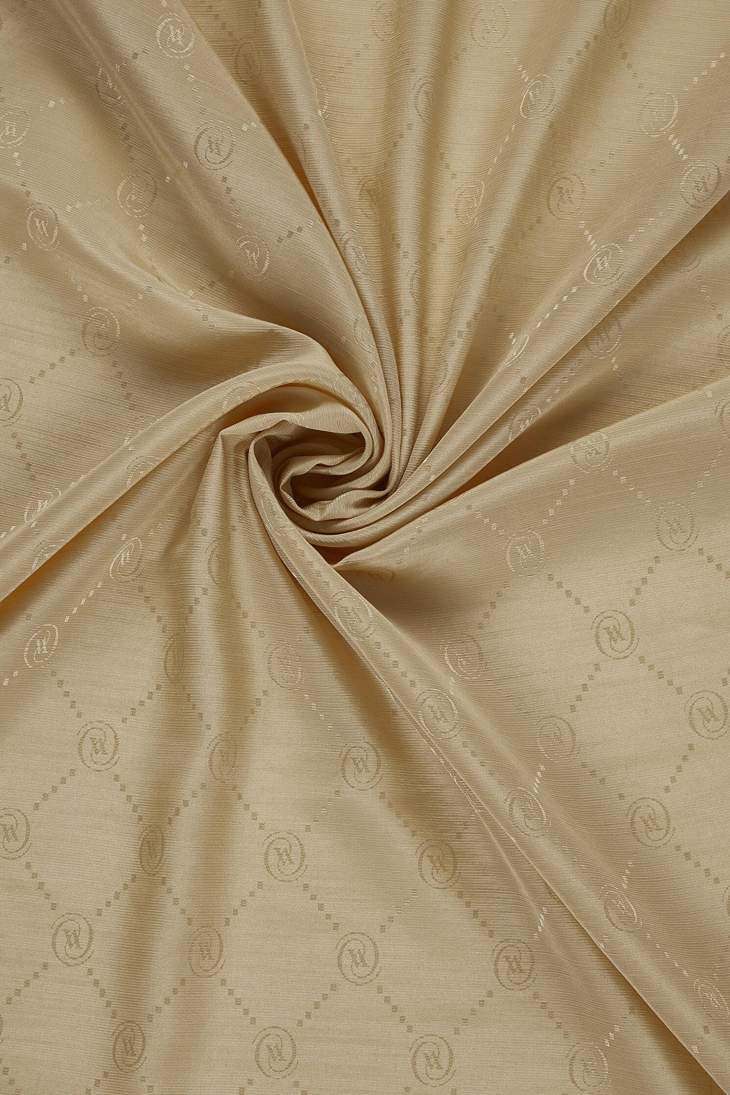 Vakko Pamuk İpek Monogram Şal 40753-Bej