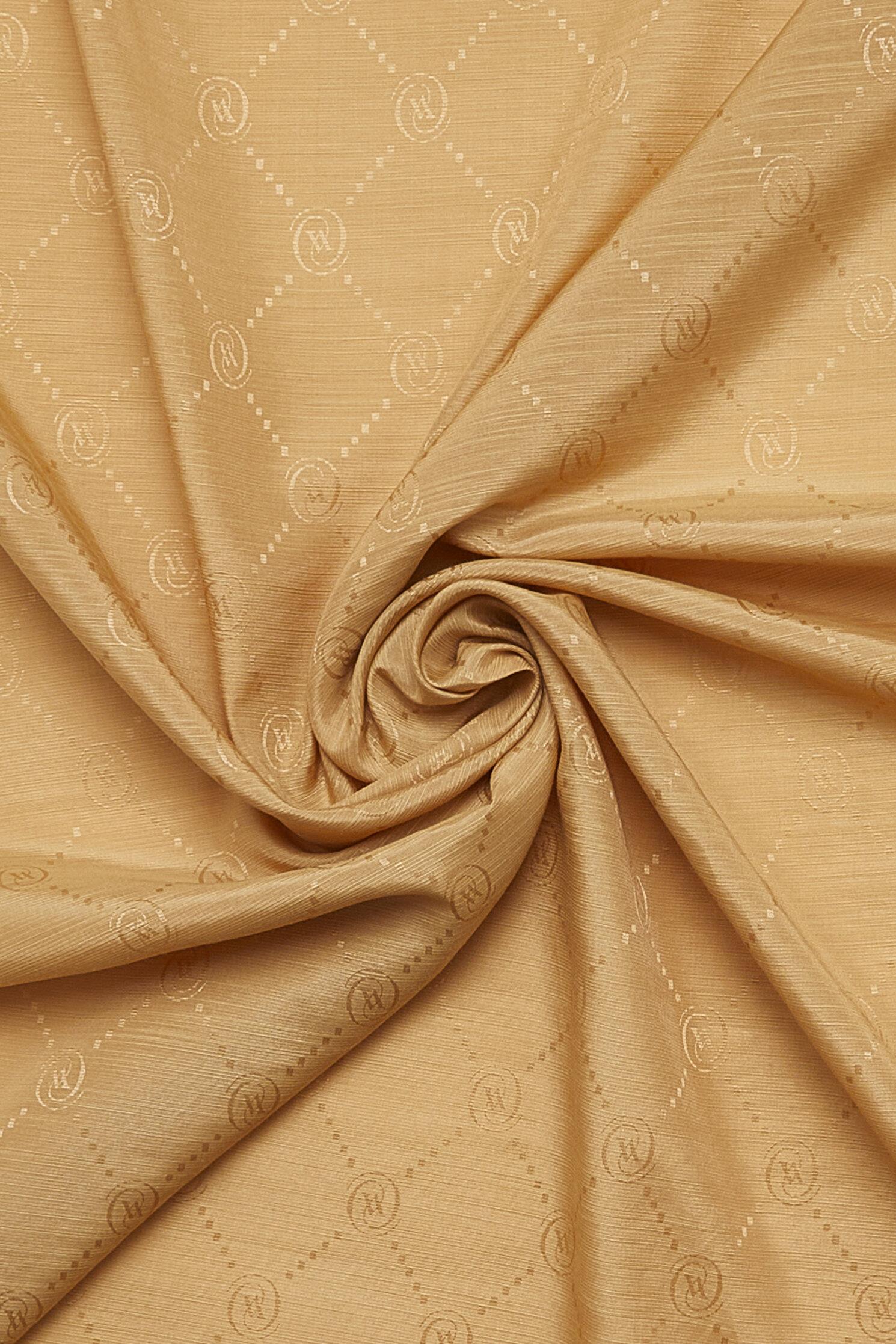 Vakko Pamuk İpek Monogram Şal 40753-Camel