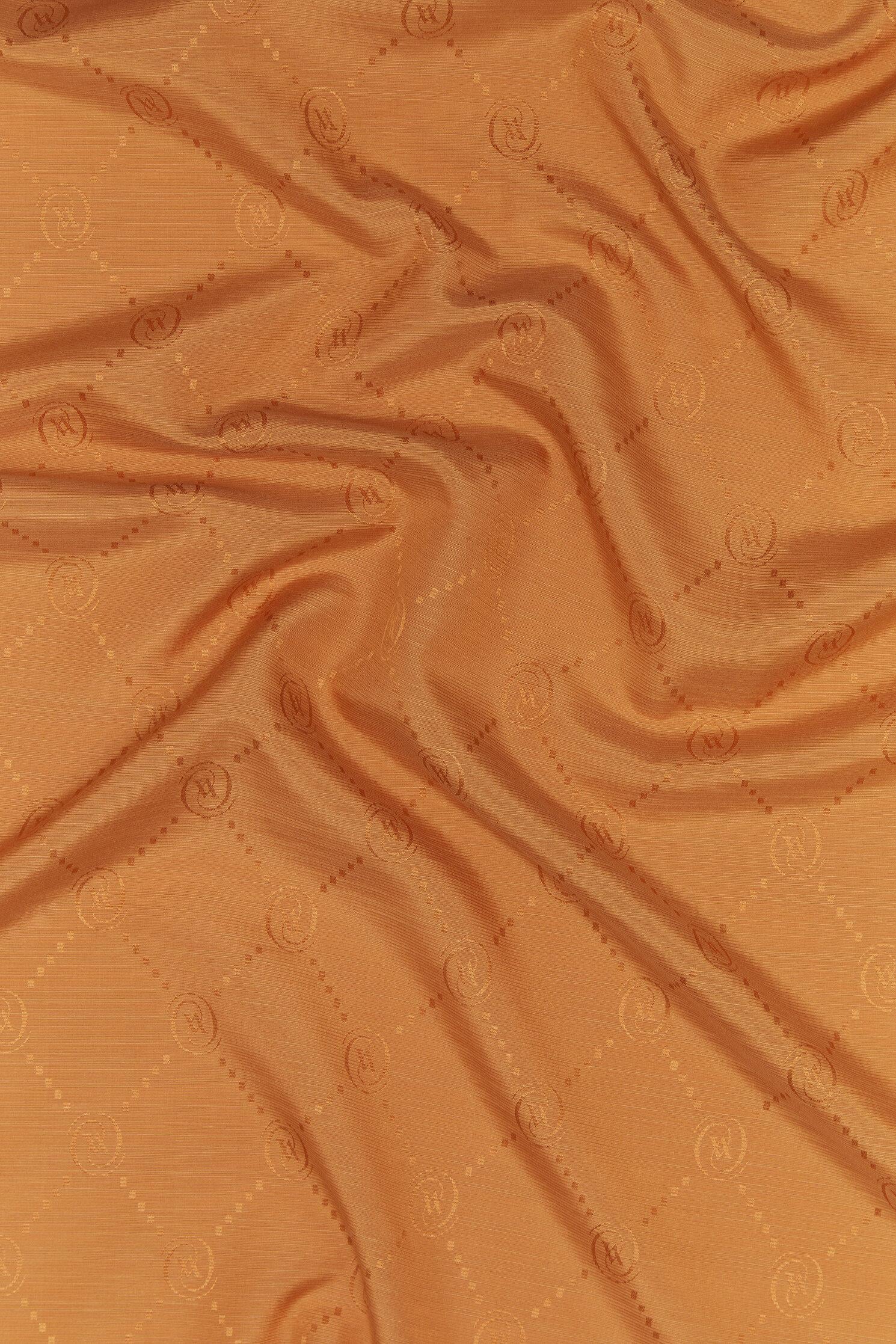 Vakko Pamuk İpek Monogram Şal 40753-Taba