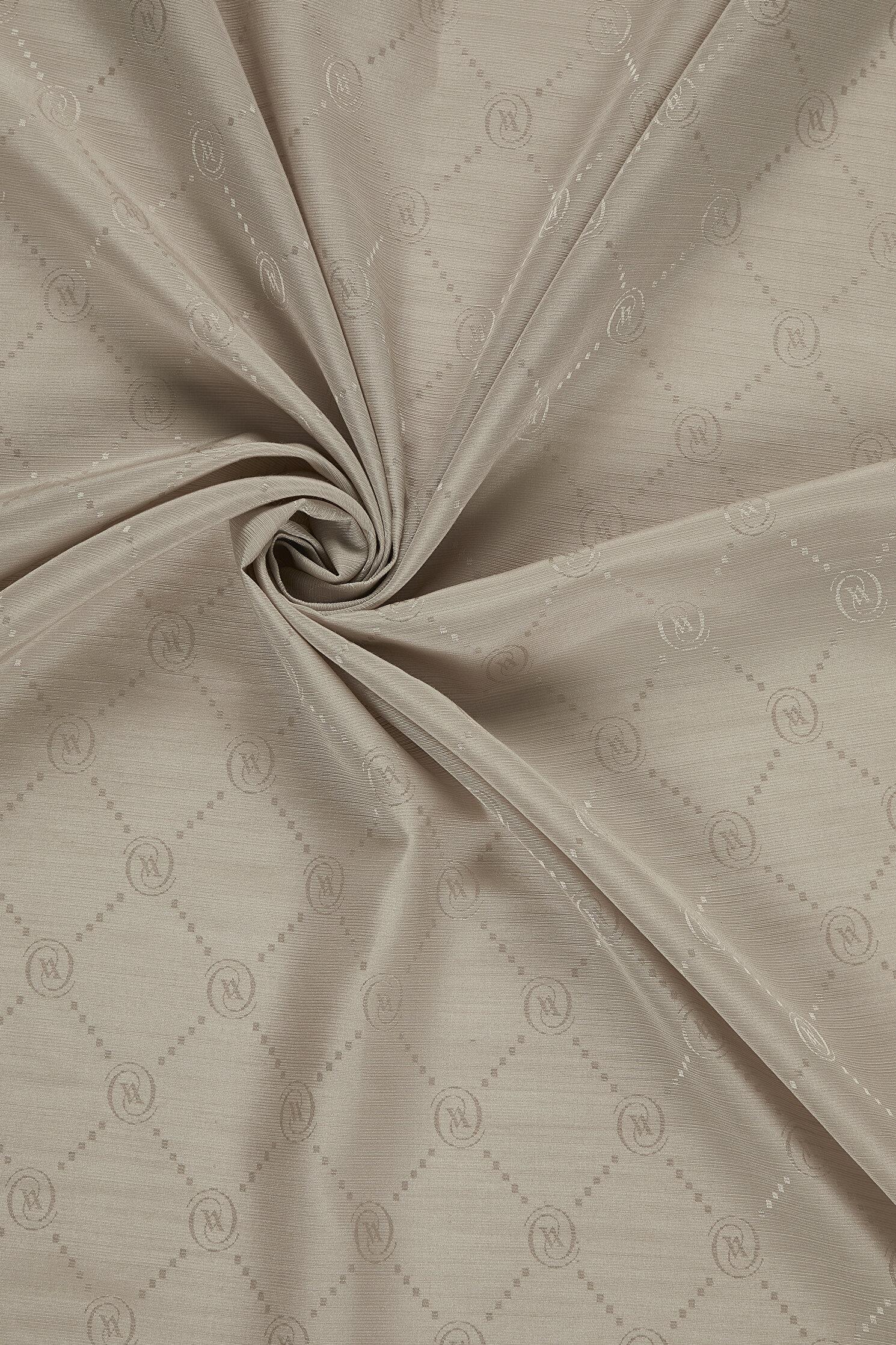 Vakko Pamuk İpek Monogram Şal 40753-Vizon
