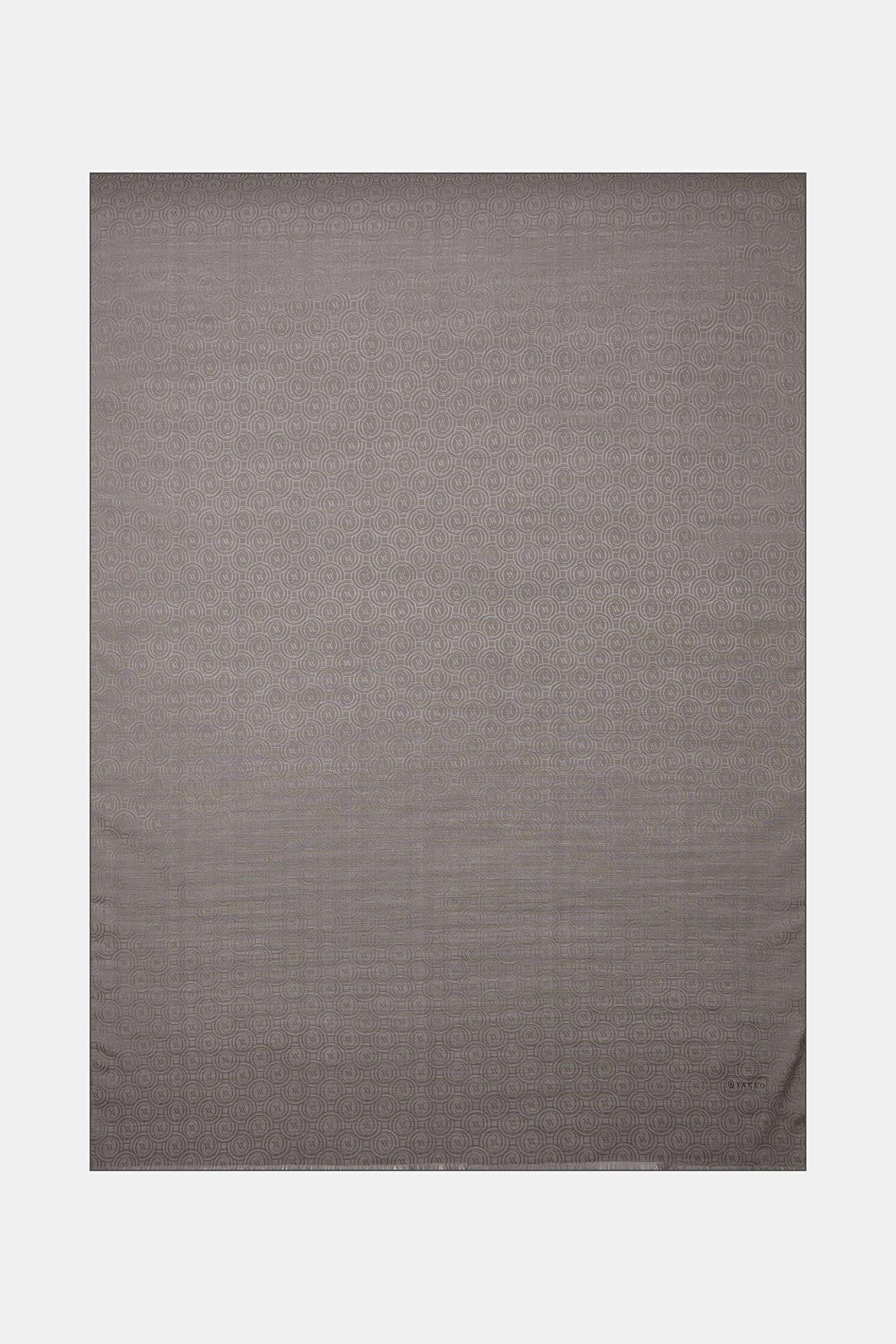 Vakko Pamuk İpek Monogram Şal 41302-Gri
