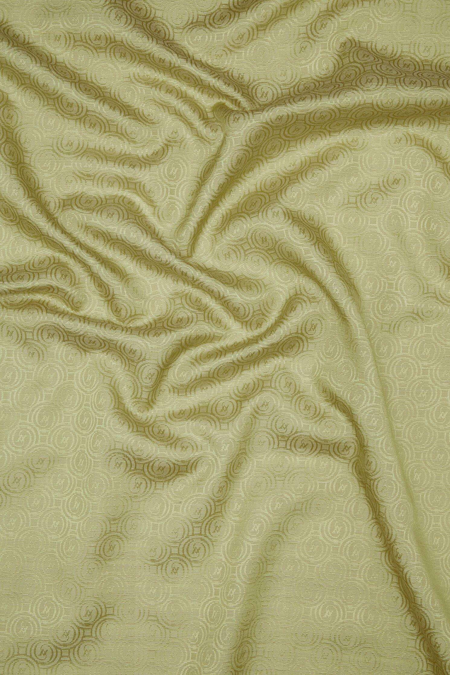 Vakko Pamuk İpek Monogram Şal 41302-Haki