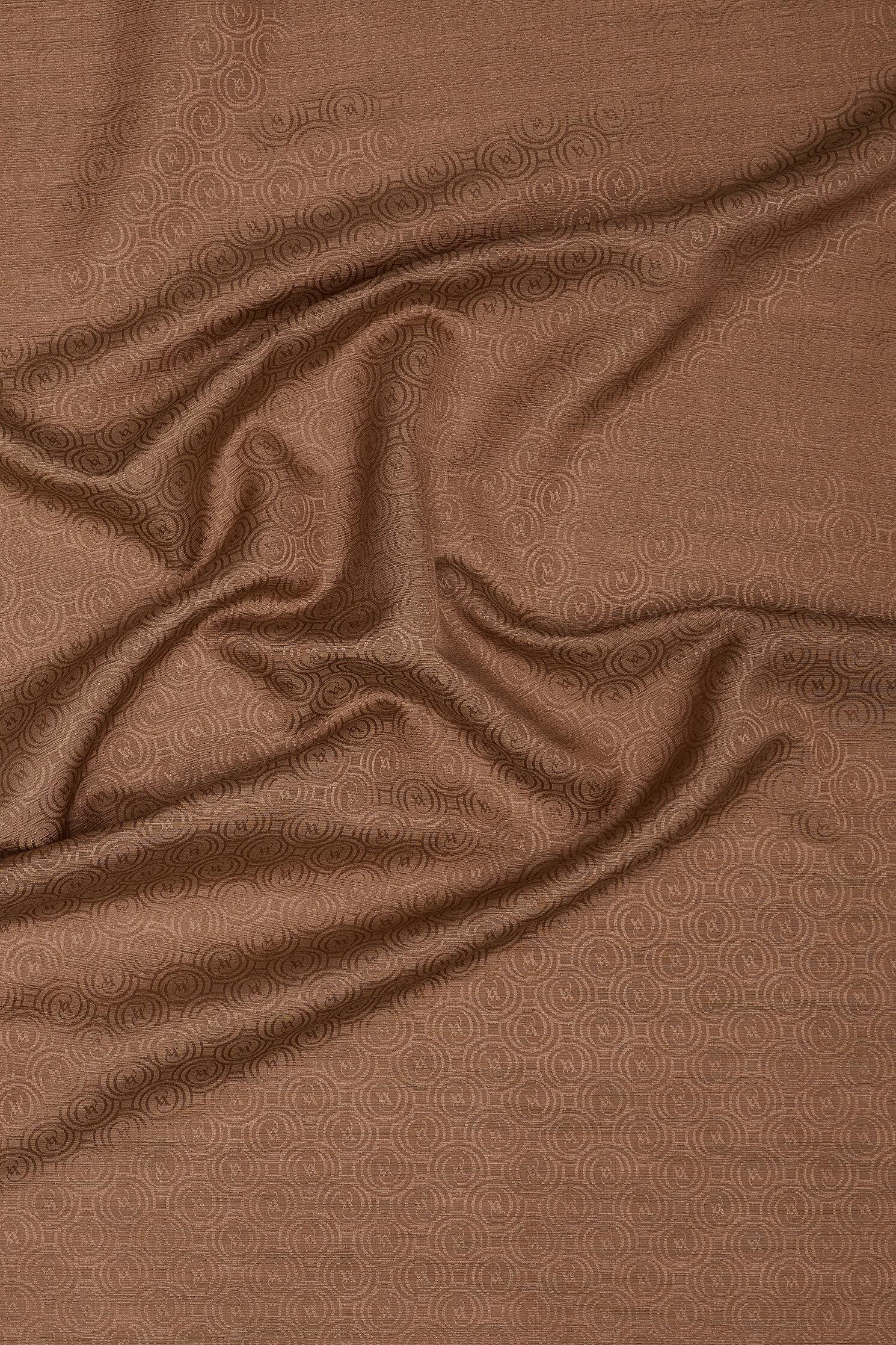 Vakko Pamuk İpek Monogram Şal 41302-Koyu Vizon