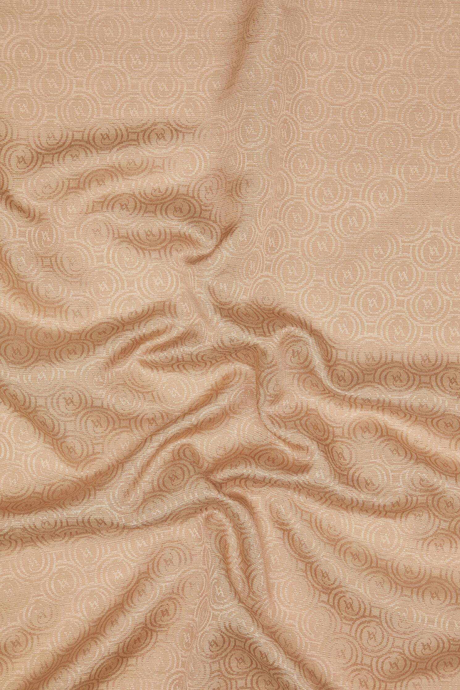 Vakko Pamuk İpek Monogram Şal 41302-Kum