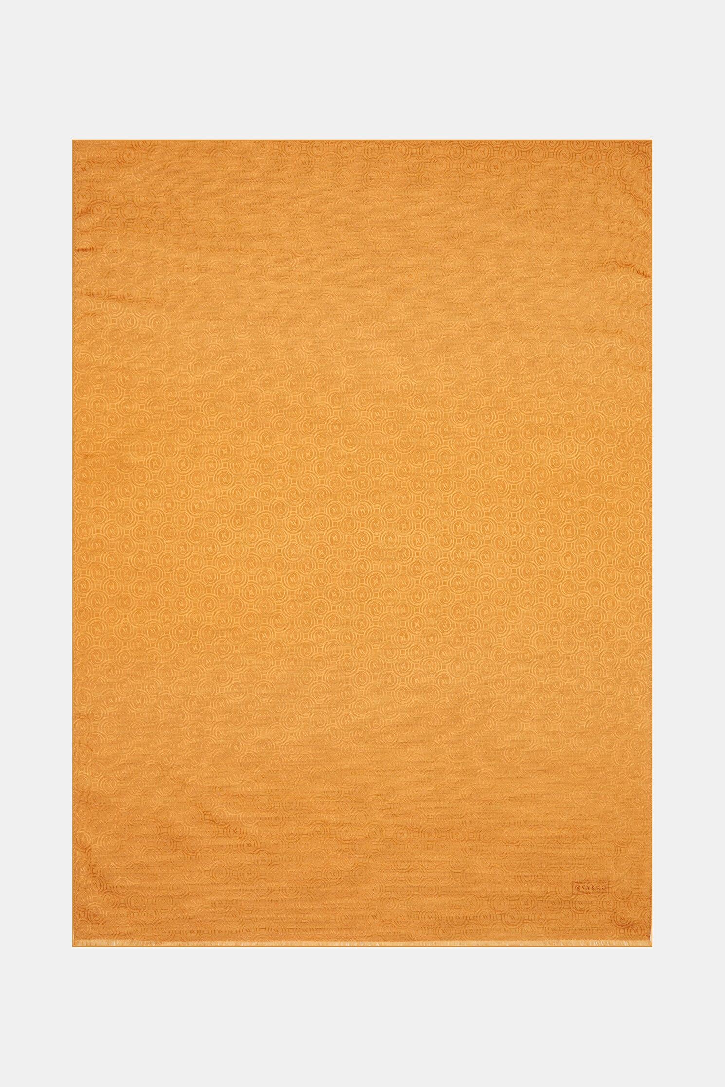 Vakko Pamuk İpek Monogram Şal 41302-Tarçın