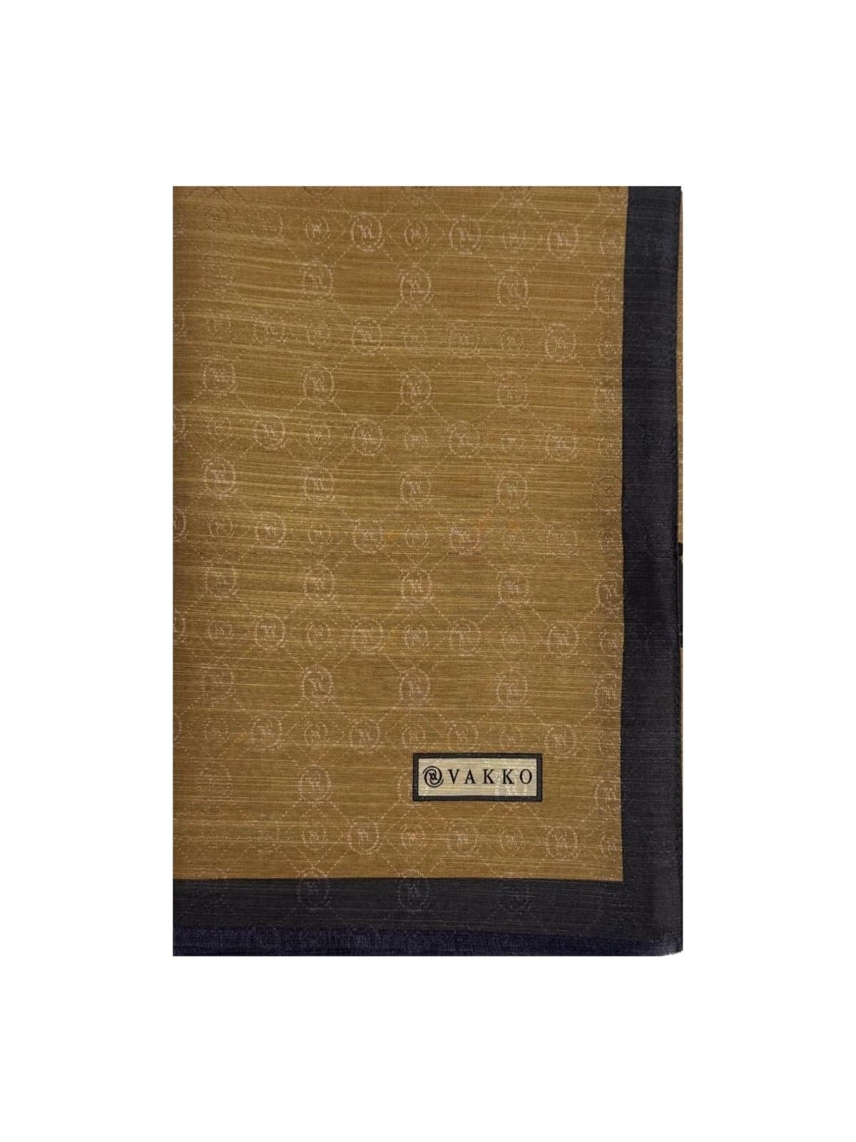 Vakko Pamuk İpek Monogram Şal 44225-Açık Kahve