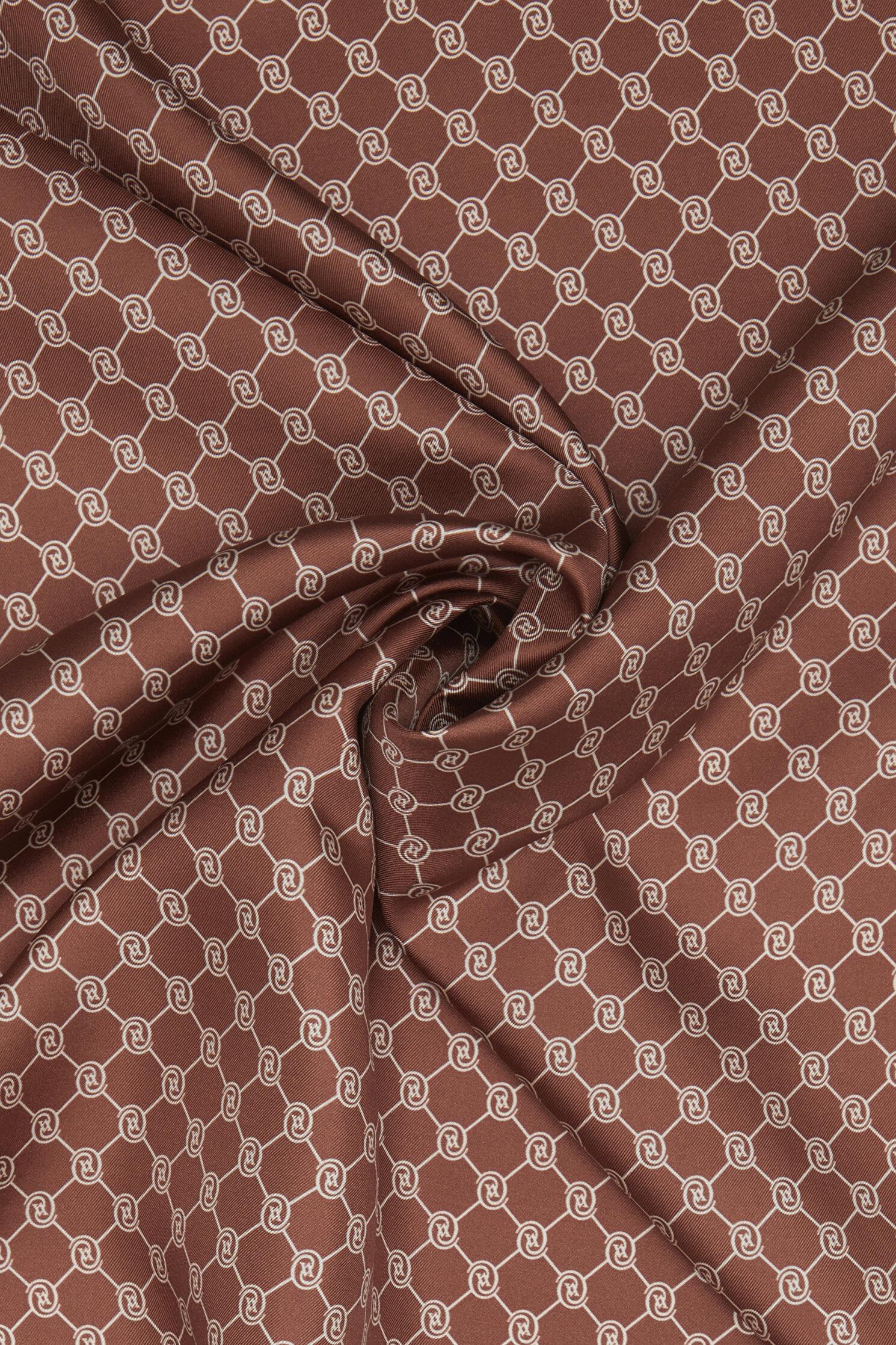 Vakko Tivil İpek Monogram Eşarp 37144-Bakır