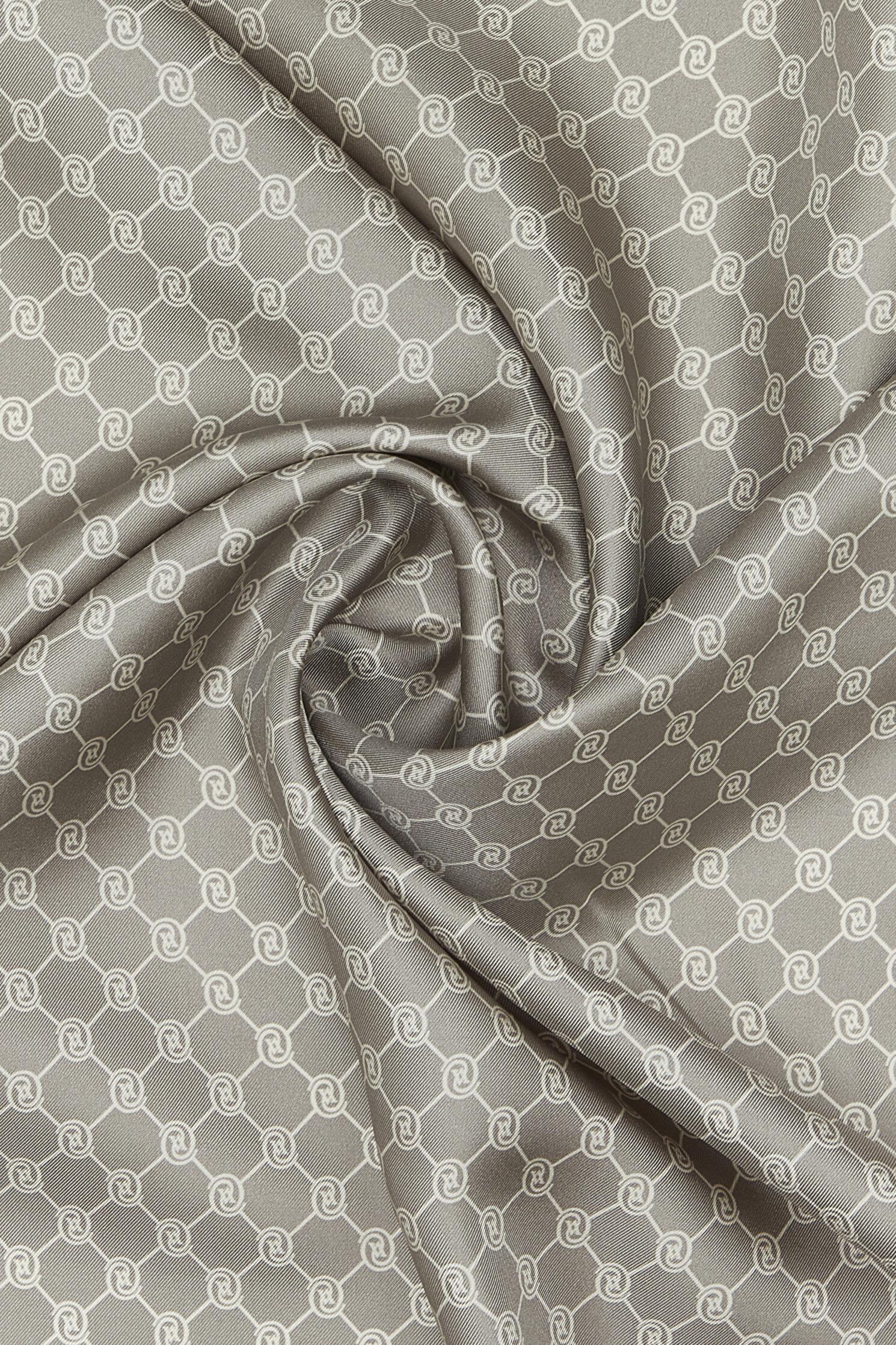 Vakko Tivil İpek Monogram Eşarp 37144-Kum Ekru