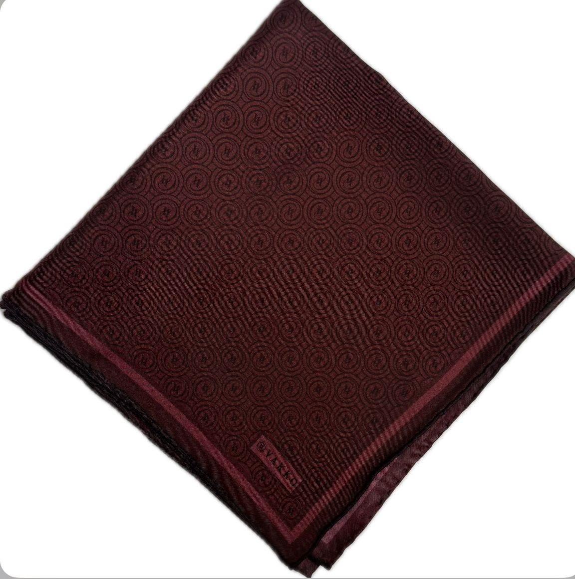 Vakko Tivil Monogram İpek Eşarp 41408-Bordo