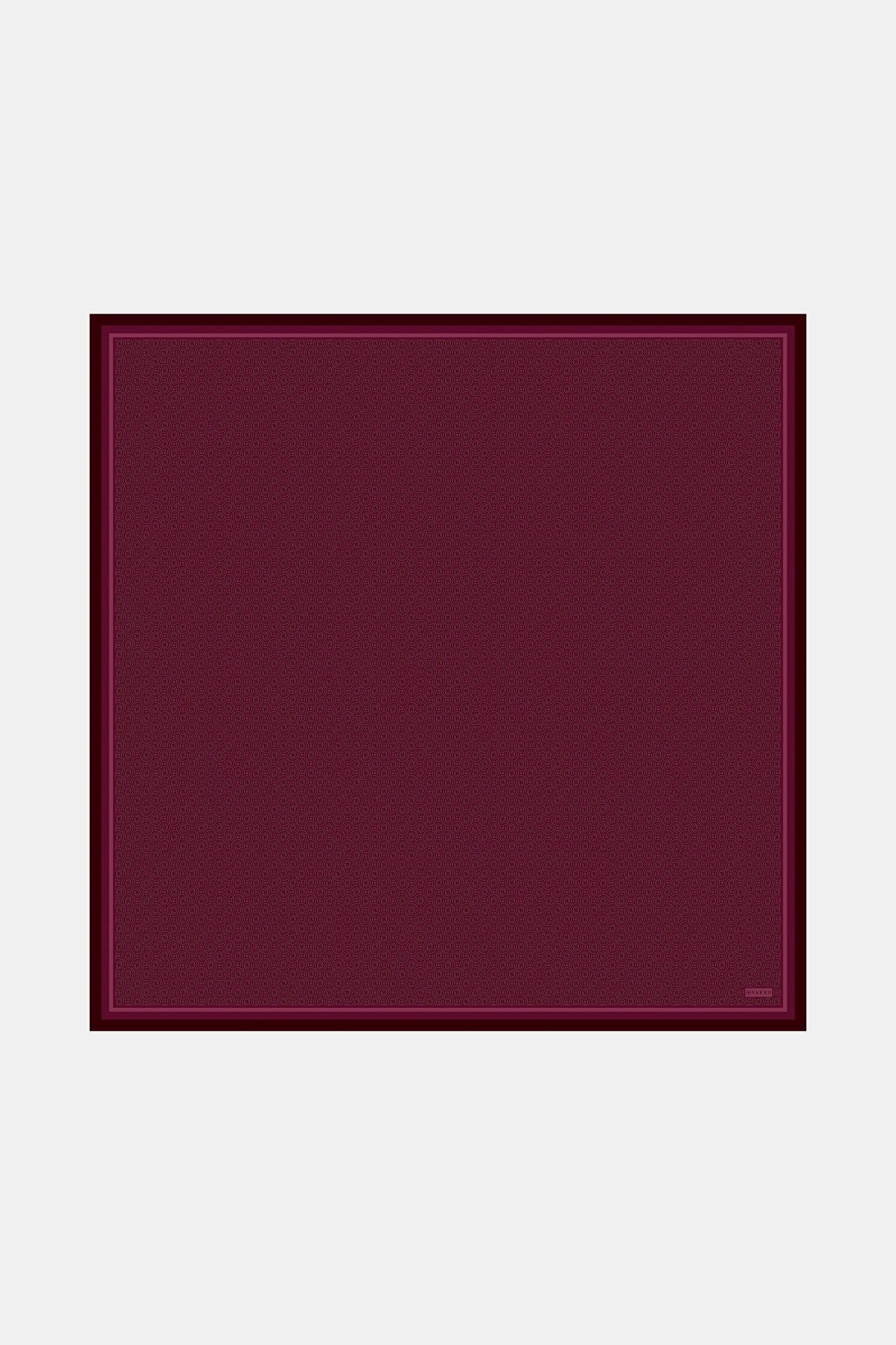 Vakko Tivil Monogram İpek Eşarp 41408-Bordo
