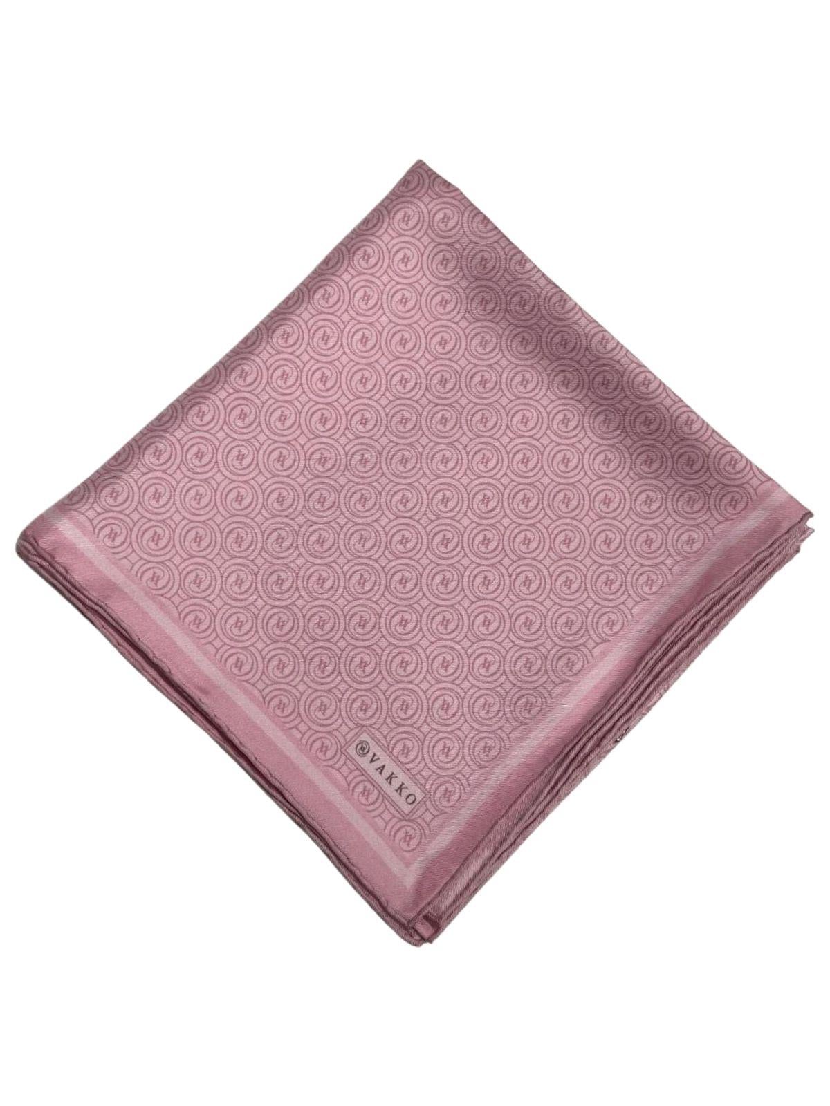 Vakko Tivil Monogram İpek Eşarp 41408-Açık Pembe