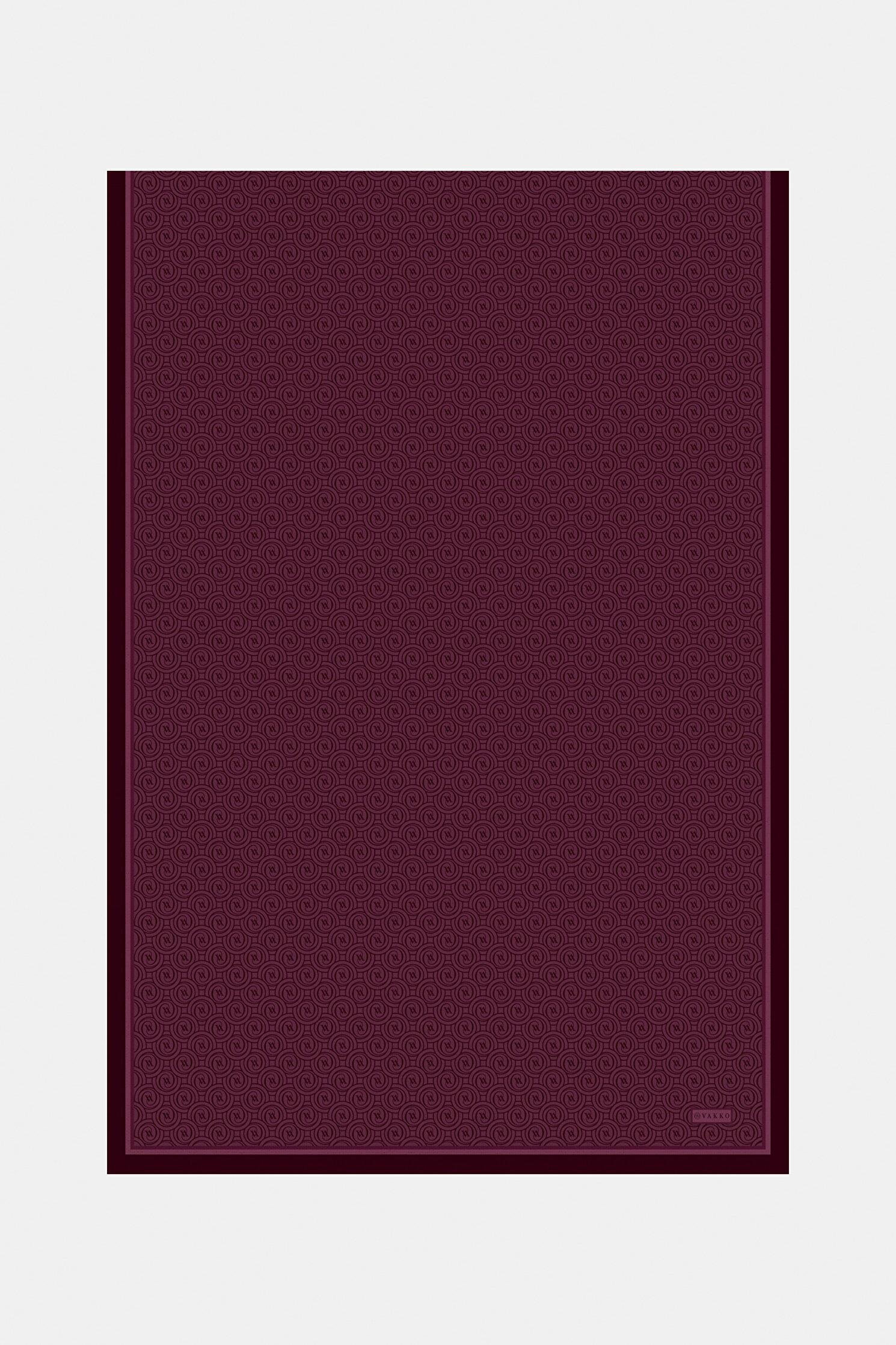 Vakko Tivil Monogram İpek Şal 41407-Bordo