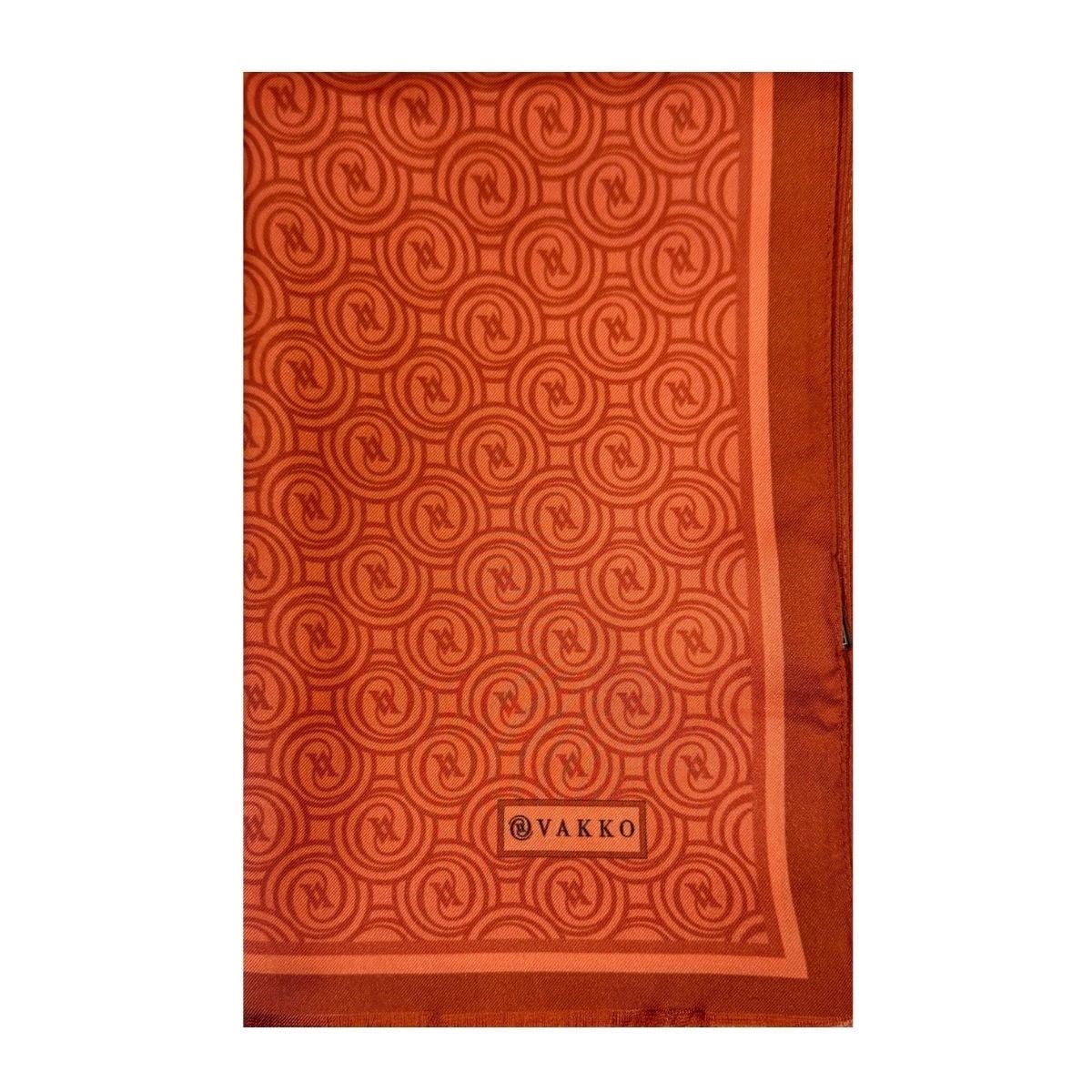 Vakko Tivil Monogram Şal 41407-Koyu Somon
