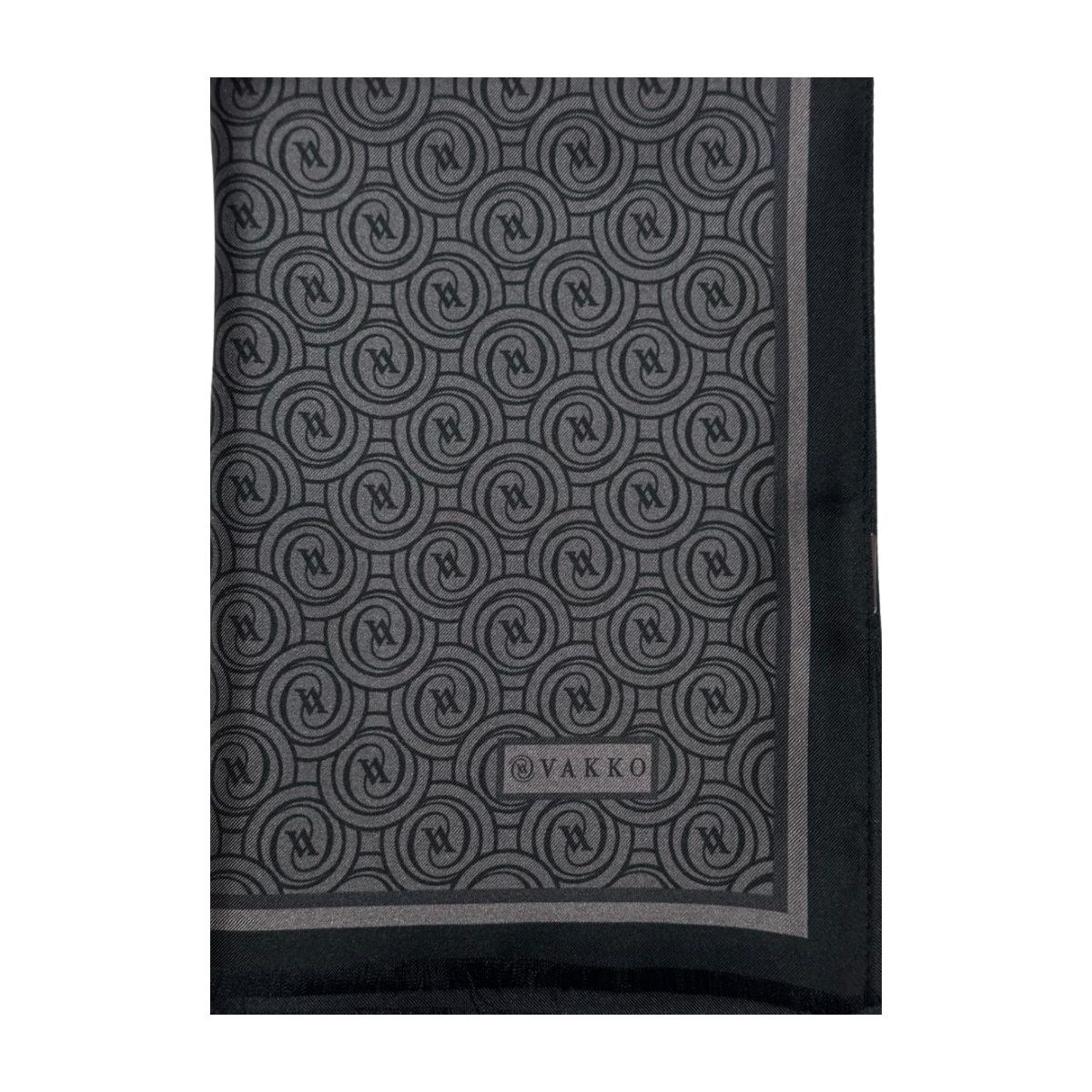 Vakko Tivil Monogram Şal 41407-Siyah