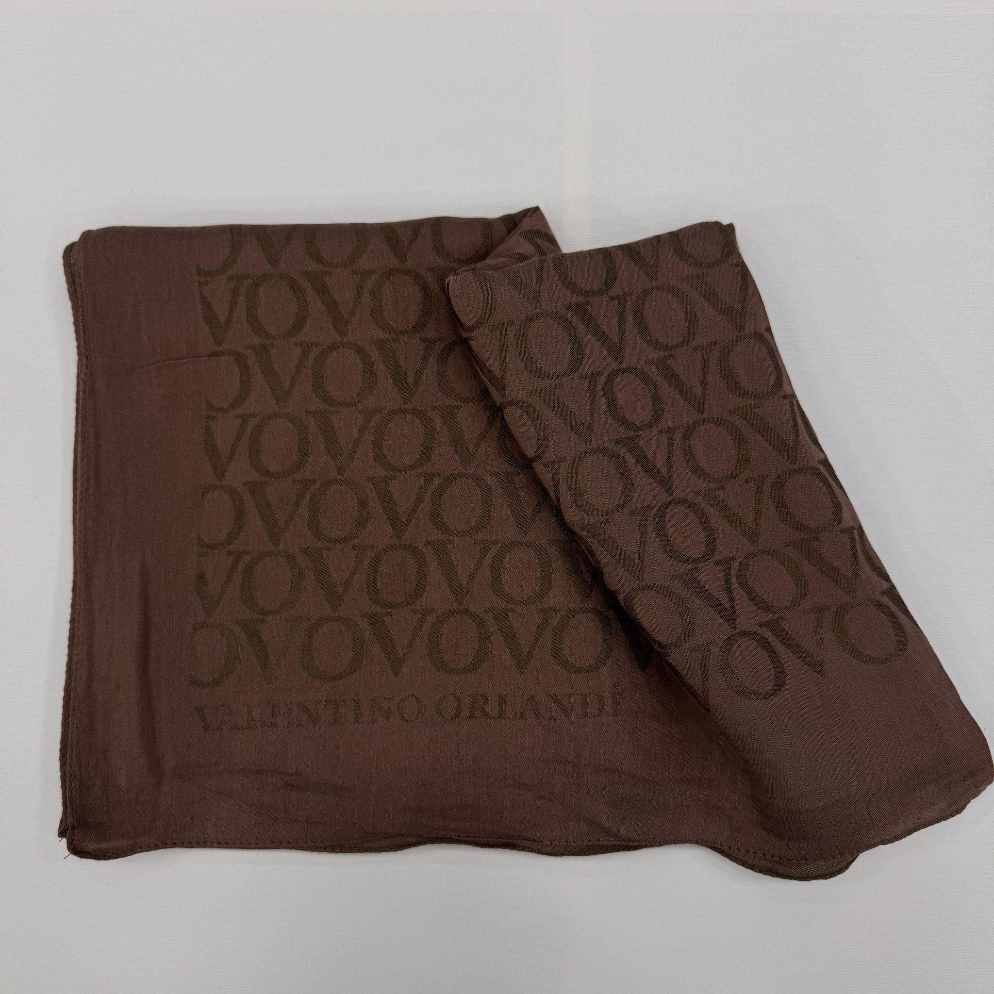 Valentino Orlandi Jakarlı Monogram Şal  27042025-Yeni Kahve