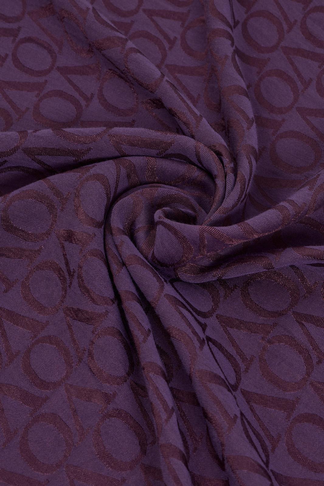 Valentino Orlandi Jakarlı Monogram Şal  27042025-Eflatun
