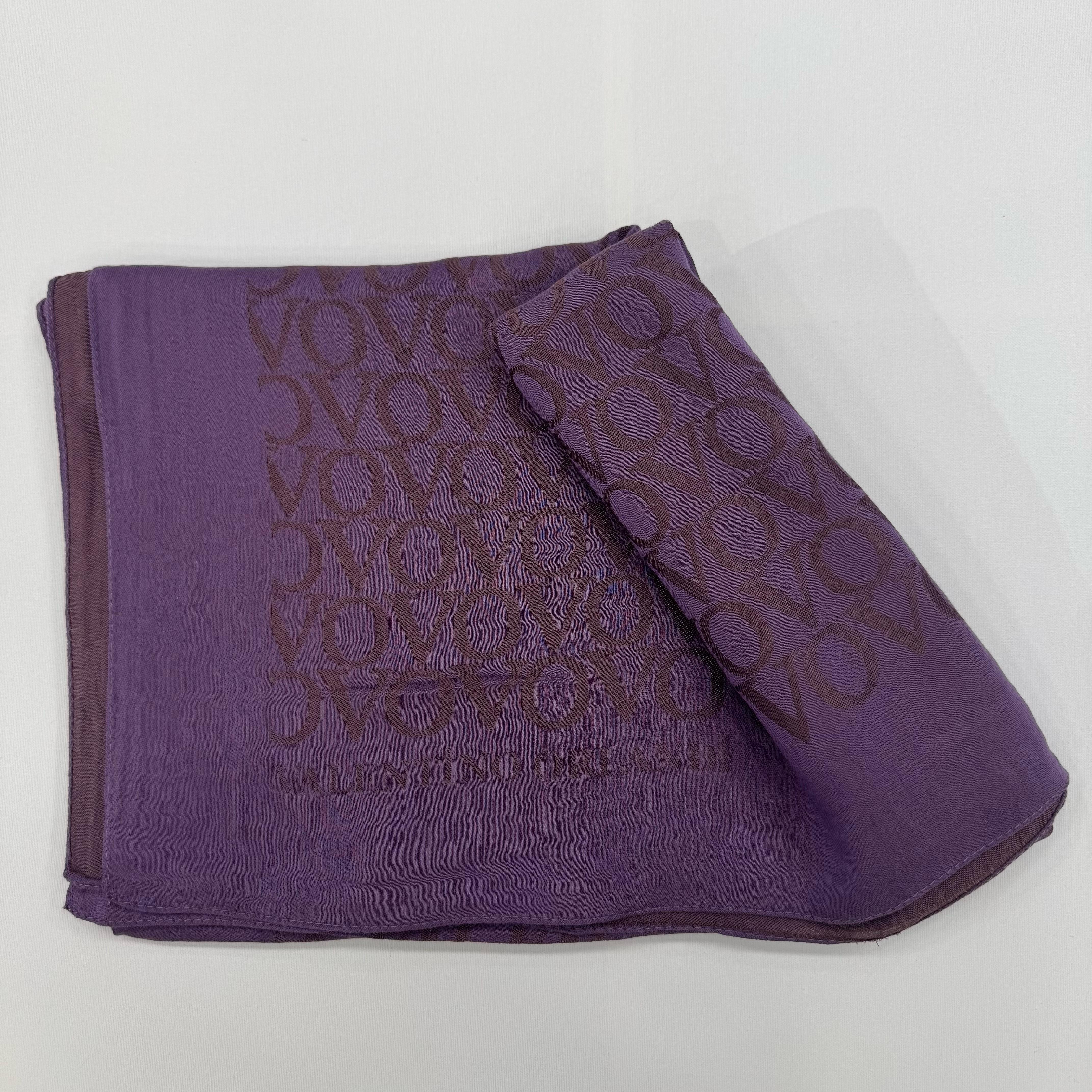 Valentino Orlandi Jakarlı Monogram Şal  27042025-Eflatun