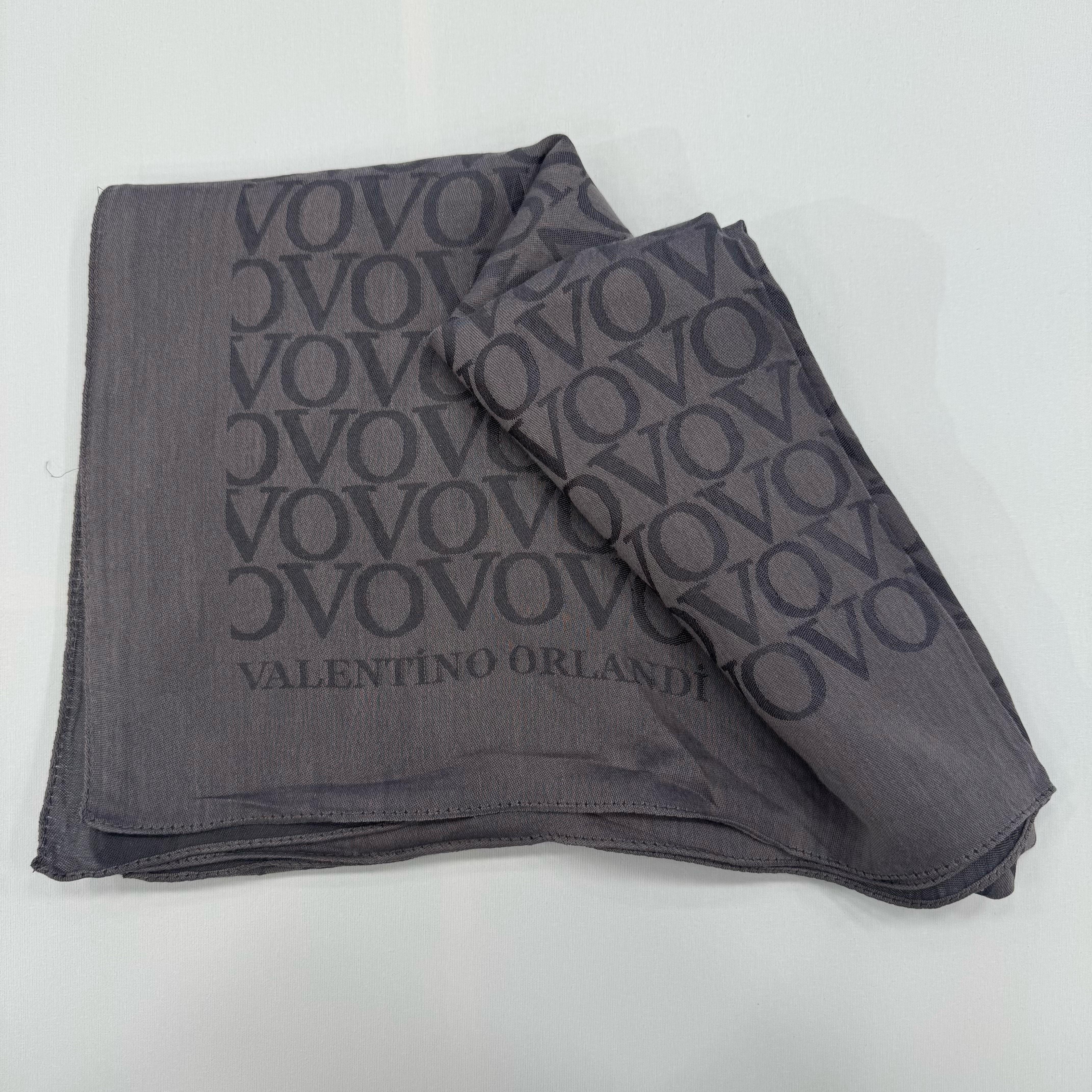 Valentino Orlandi Jakarlı Monogram Şal  27042025-Füme