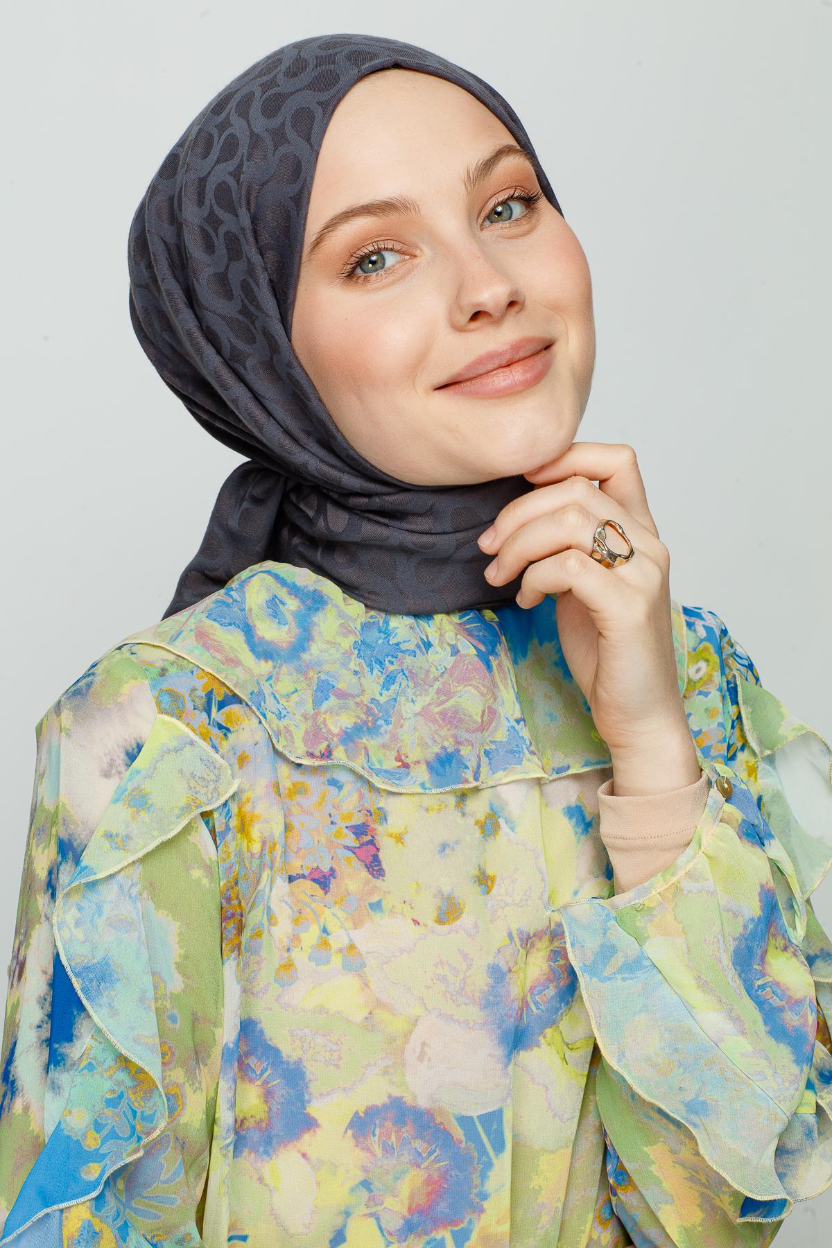 Valor Bloom Desen Şal 2470-Antrasit